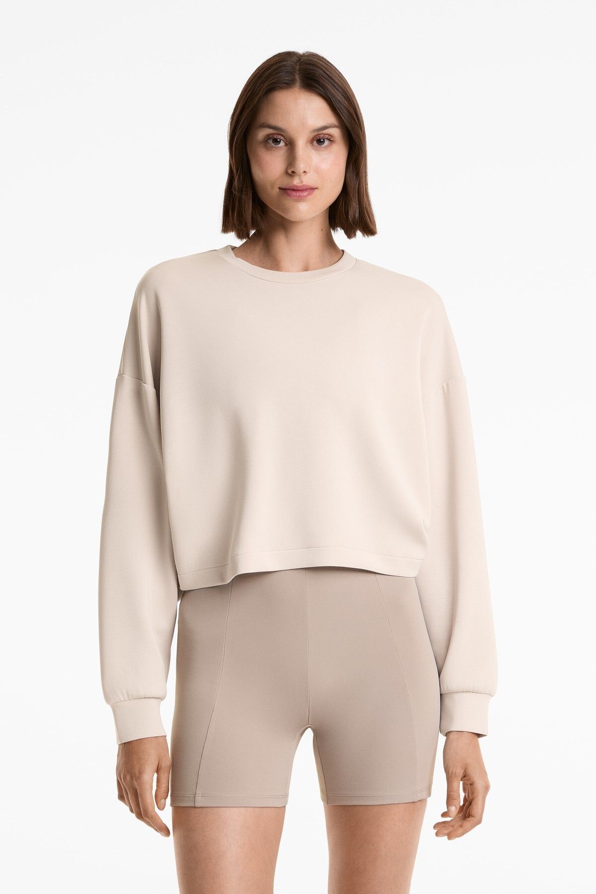 Oysho Modal içeren çapraz sırtlı crop sweatshirt