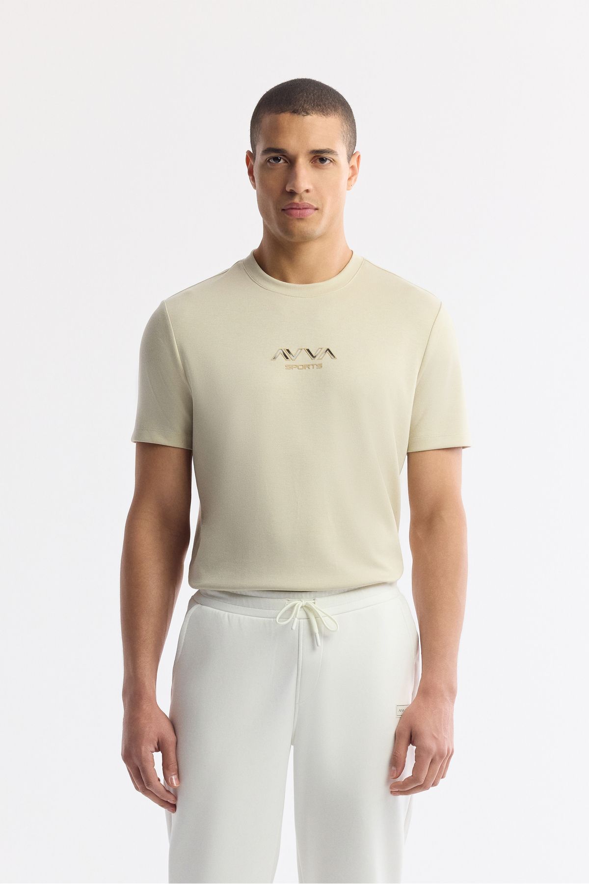 Avva-Men's White Beli Snake Optimistic Interlock Jogger A51Y3408 4