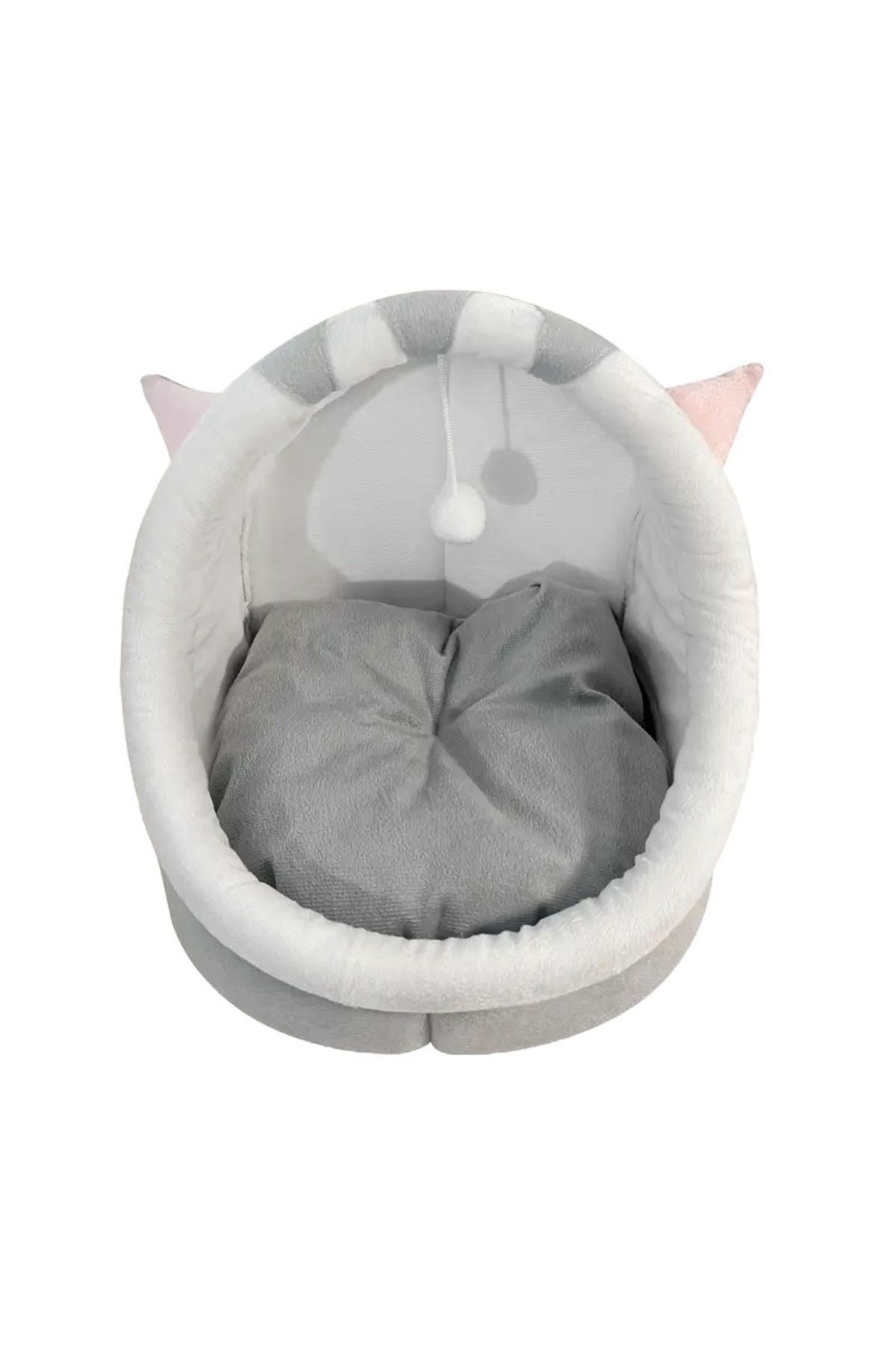 NEXTLY-Nexlty Cat and Dog Bed with Hanging Ball for Playing, Flannel Bed, Soft and Fluffy 6
