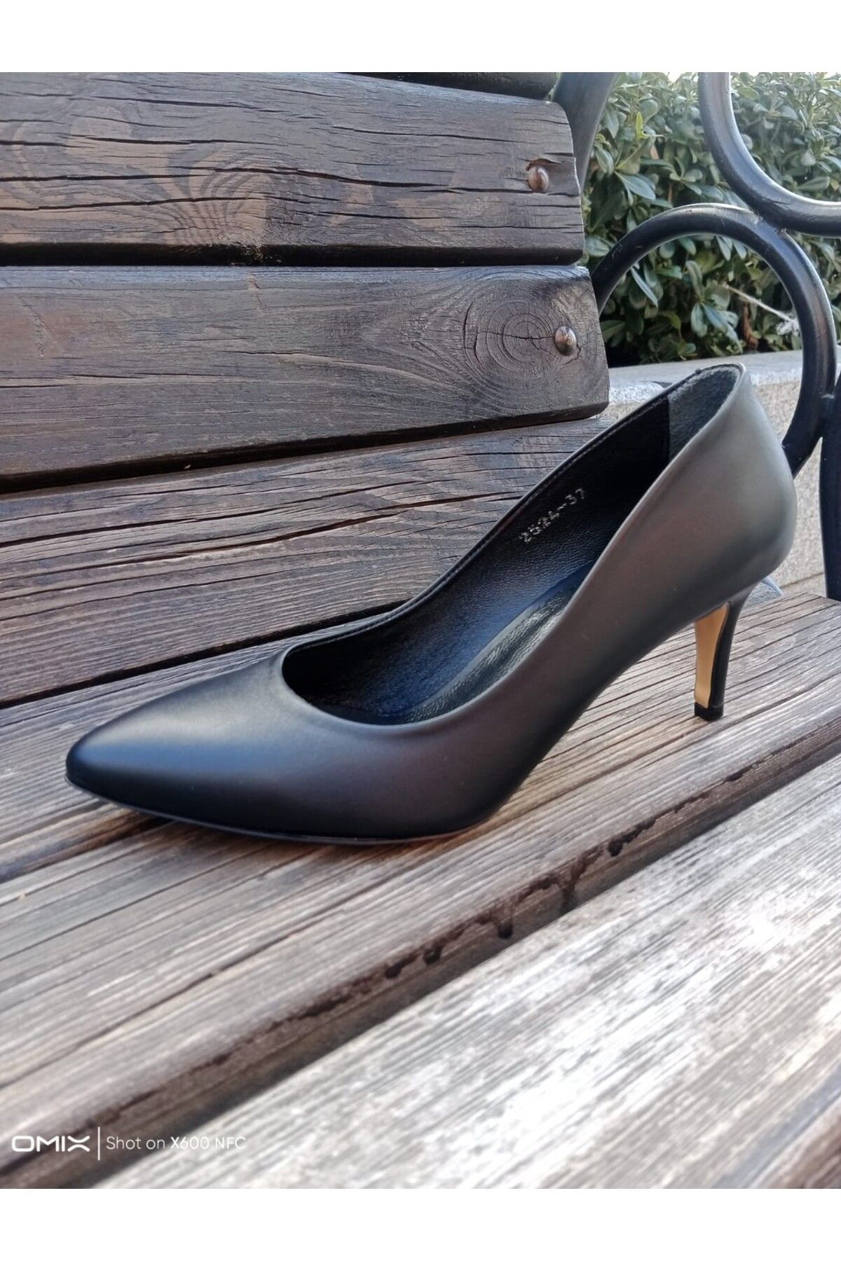 gumushoe Kadın Hakiki Rugan Deri İnce Topuk Klasik Stiletto 2524