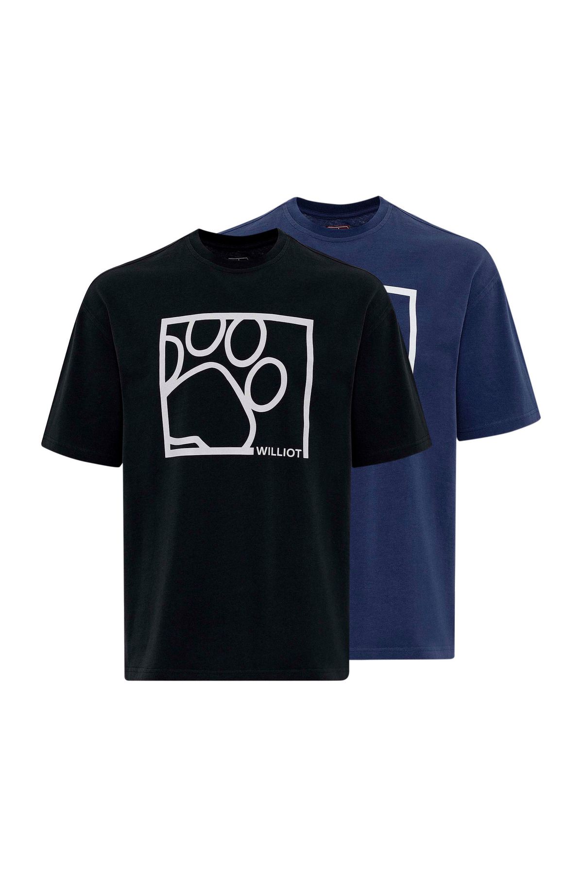 Williot Raya Erkek Regular Fit Pati Baskılı 2'li T-Shirt