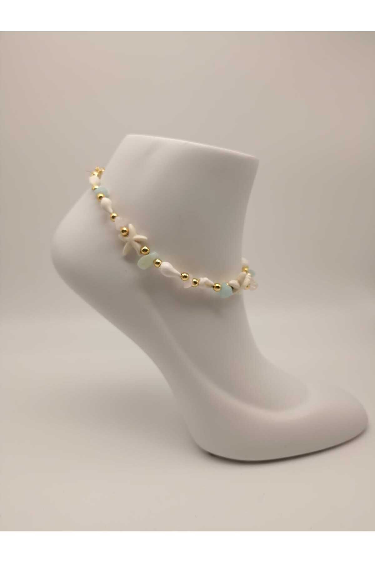 TLSMACCESORIES DENİZ KABUKLU SOFT DOĞAL TAŞ HALHAL