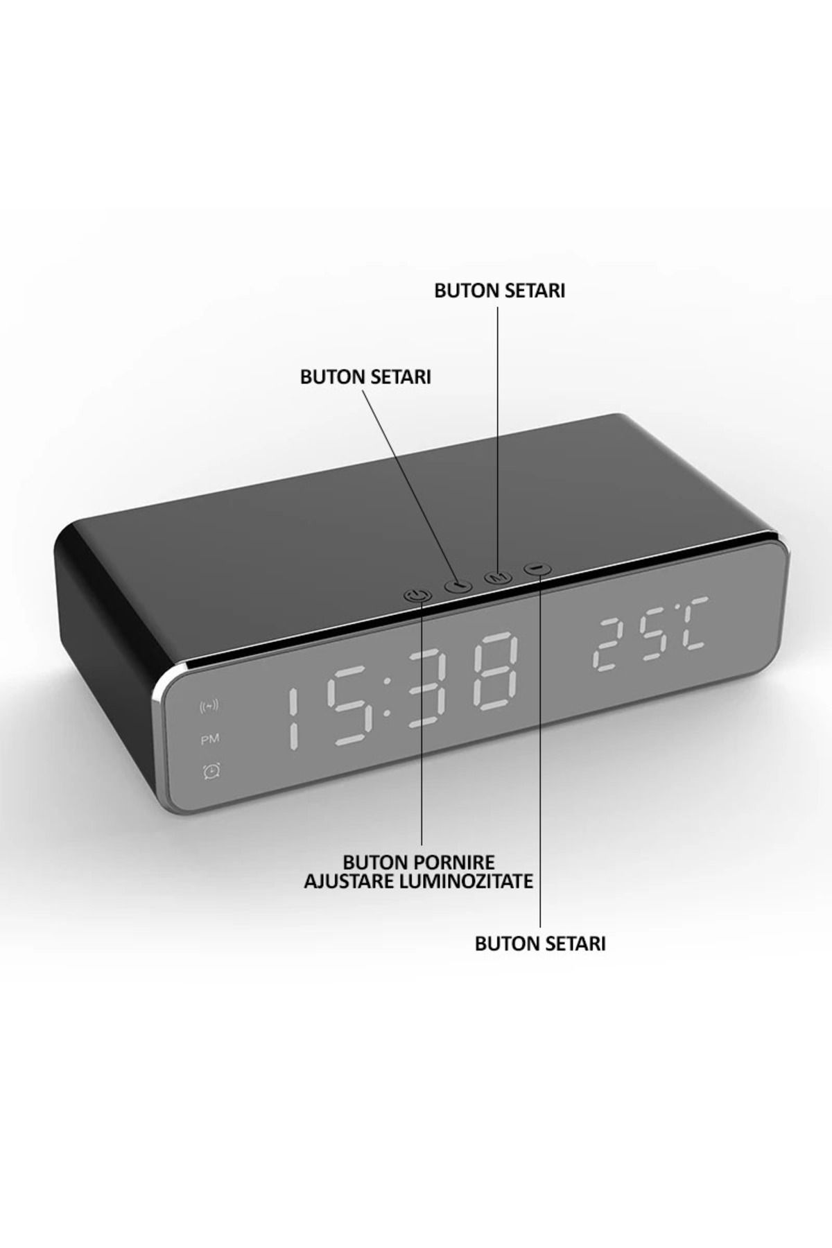 NEXTLY-Digital clock with alarm and temperature sensor, NEXTLY, wireless charging function for phone 9