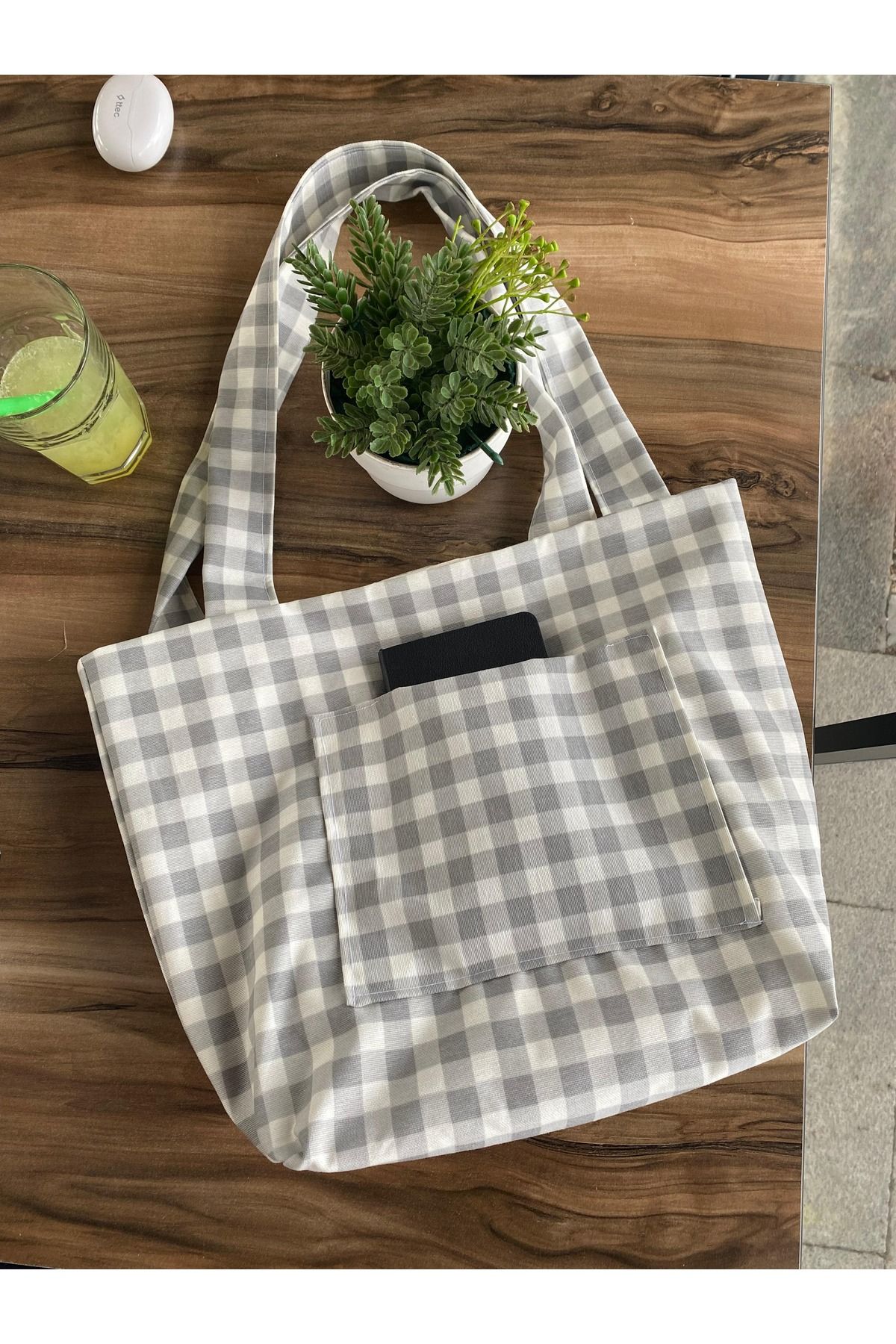 Handmade Su Geçirmez Omuz Çantası Pötikare Çanta Omuz çanta Okul çanta Laptop çanta Kitap çantası