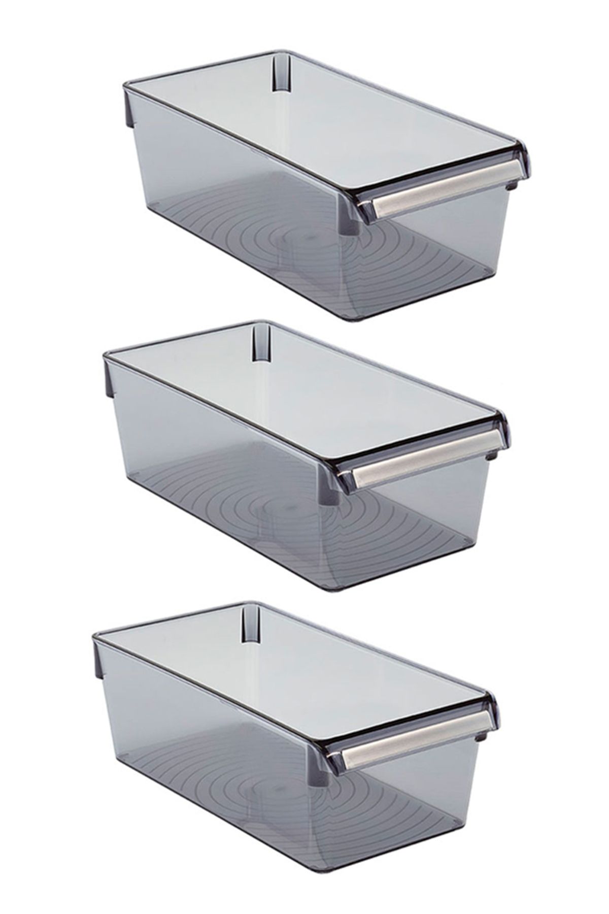 Prima Nova-Organizator pentru frigider Organizator pentru interior dulap Container de depozitare 290*150*100 mm Transparent Negru 3 buc. 1
