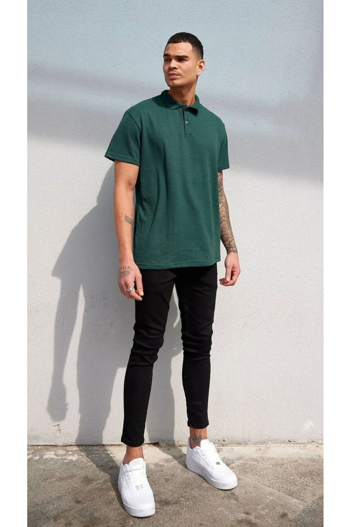Rublays Regular Fit Yeşil Erkek Polo Yaka Tshirt - Yeşil Polo Yaka Tisort Erkek T-shirt