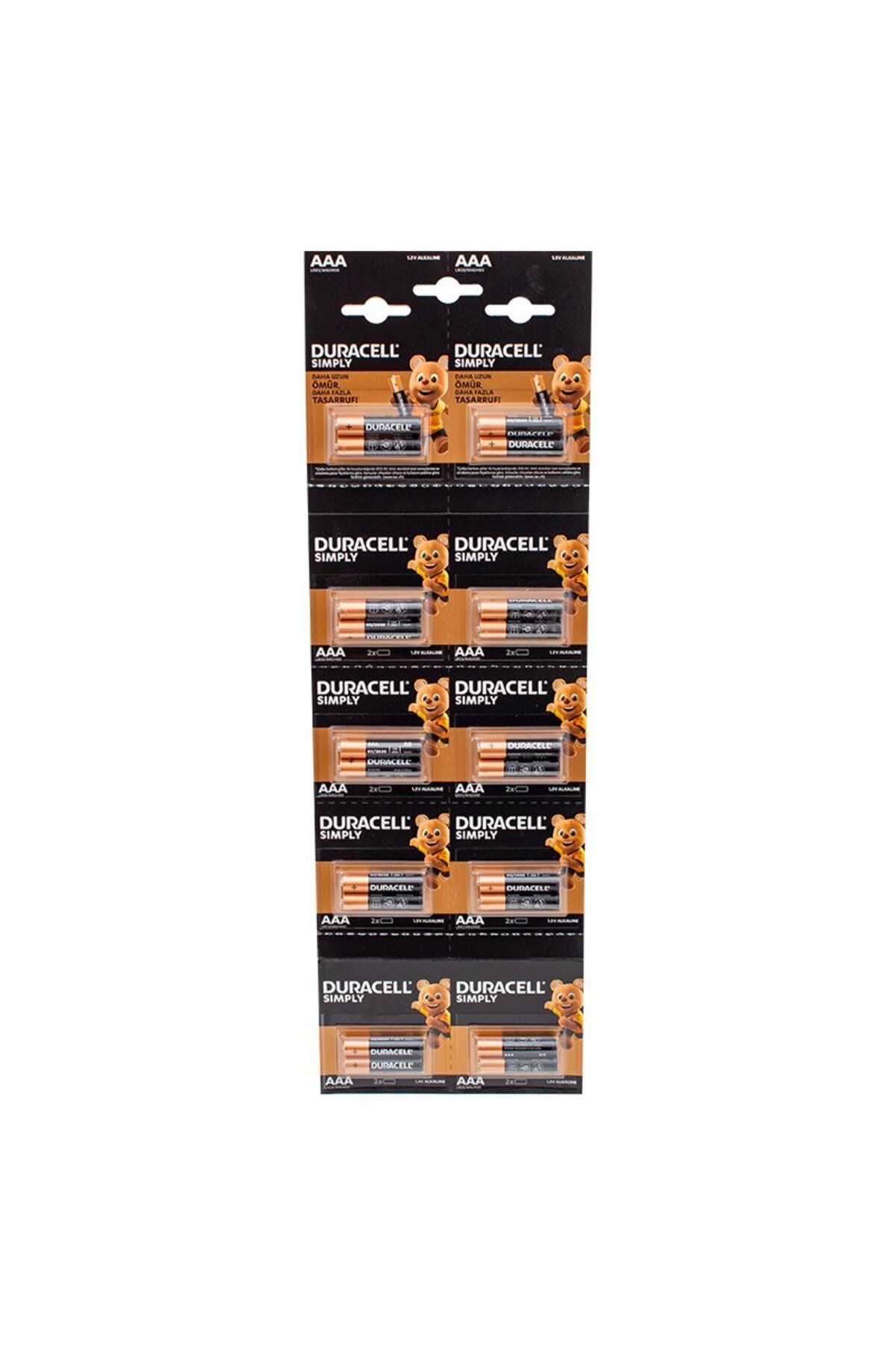 Skygo Duracell 1.5V İnce AAA 20'li Alkalin Pil LR03/MN20