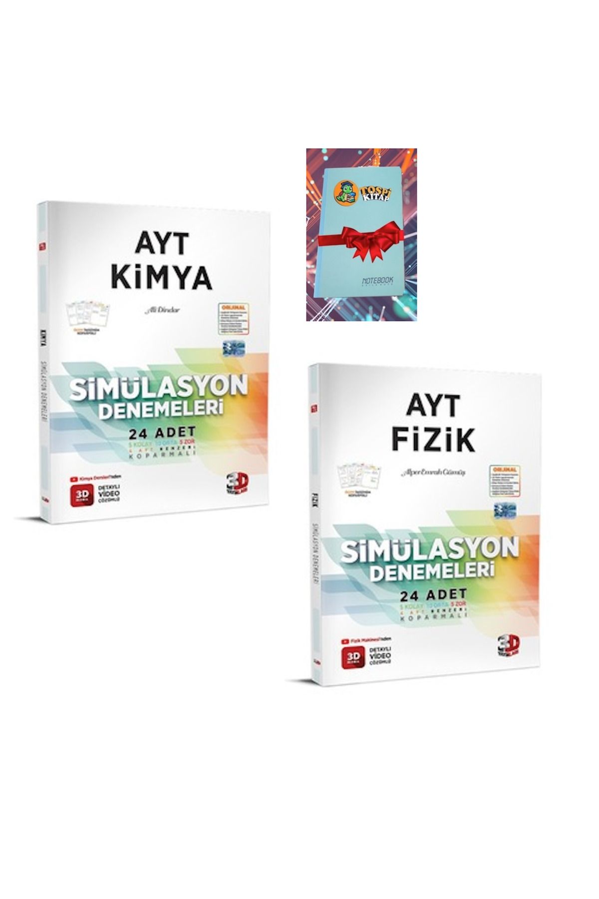 3D Yayınları AYT 3D Simülasyon KİMYA + FİZİK Denemeleri ( DEFTER HEDİYELİ)