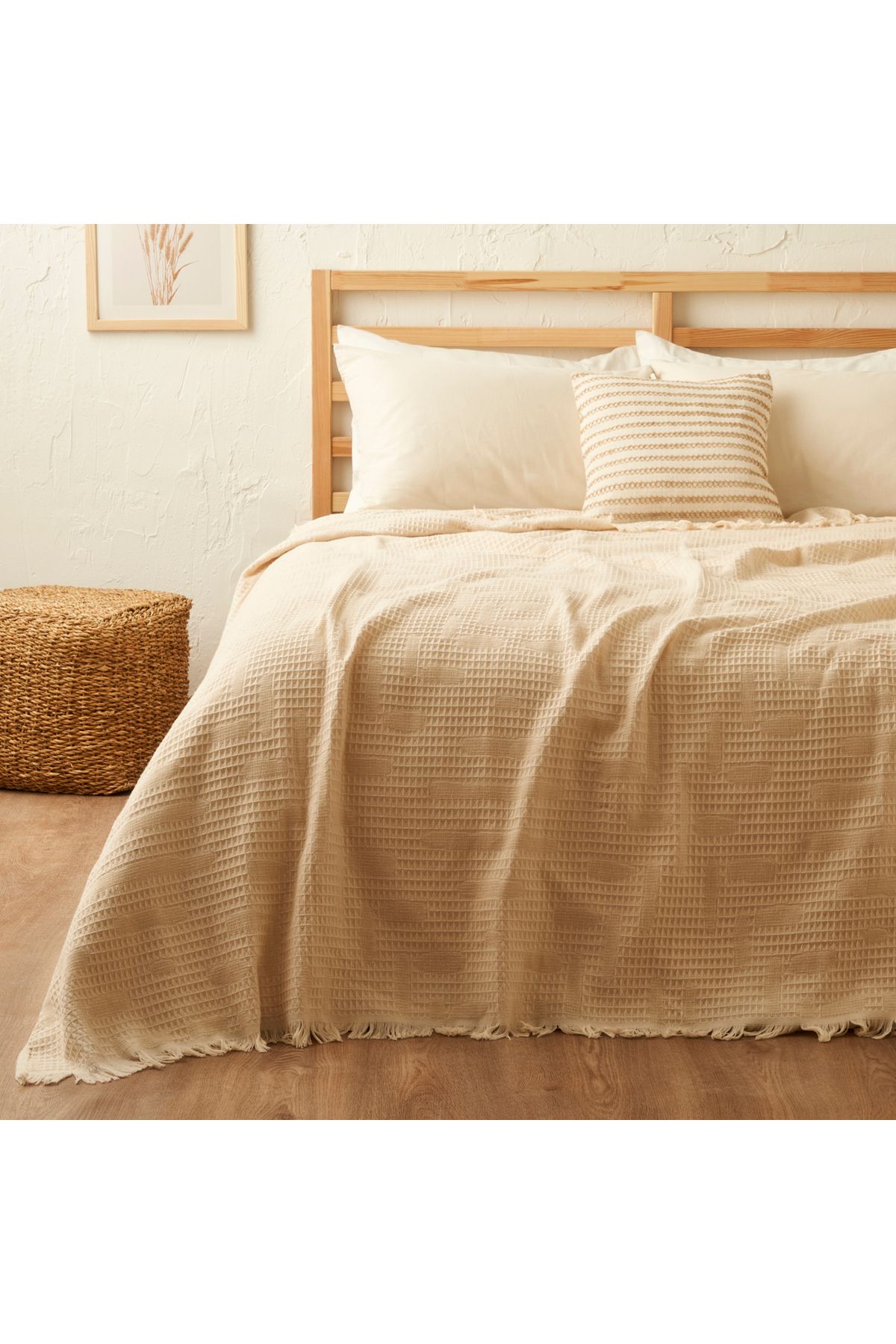 Bella Maison %100 Pamuk Bexley Çift Kişilik Pike Vizon (200x220 cm)