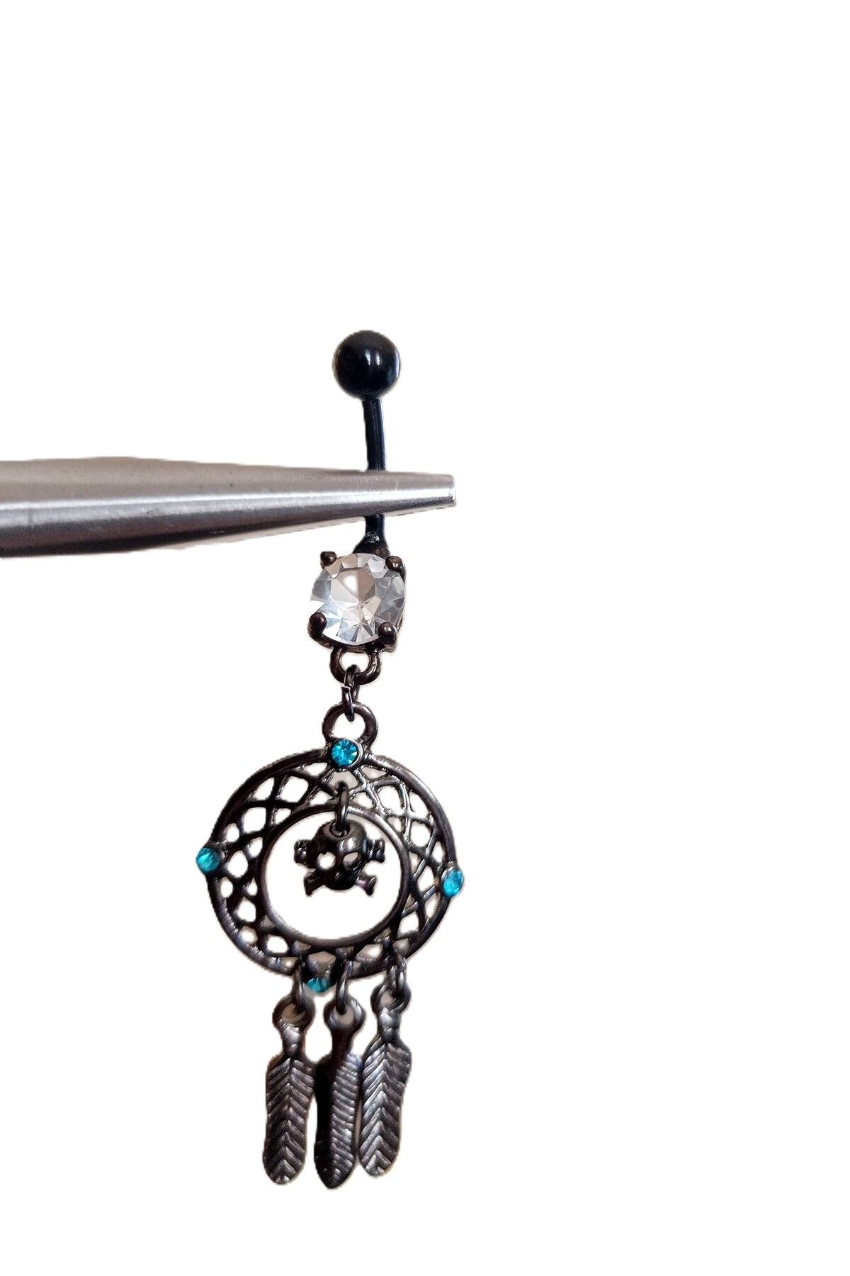 BUĞLEM Göbek Piercing Cerrahi Çelik 316L Gümüş Renk Paslanmaz Kararmaz