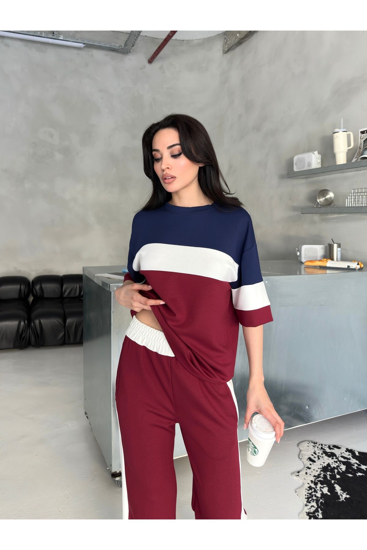 badibadii 3 Renk Bloklu Alt Üst Takım