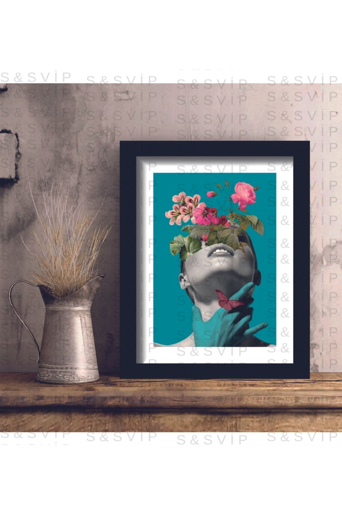 PİXWALLART 1 Adet Modern Ev Dekorasyon Genç Odası Çerçeve Görünümlü Mdf Tablo Seti