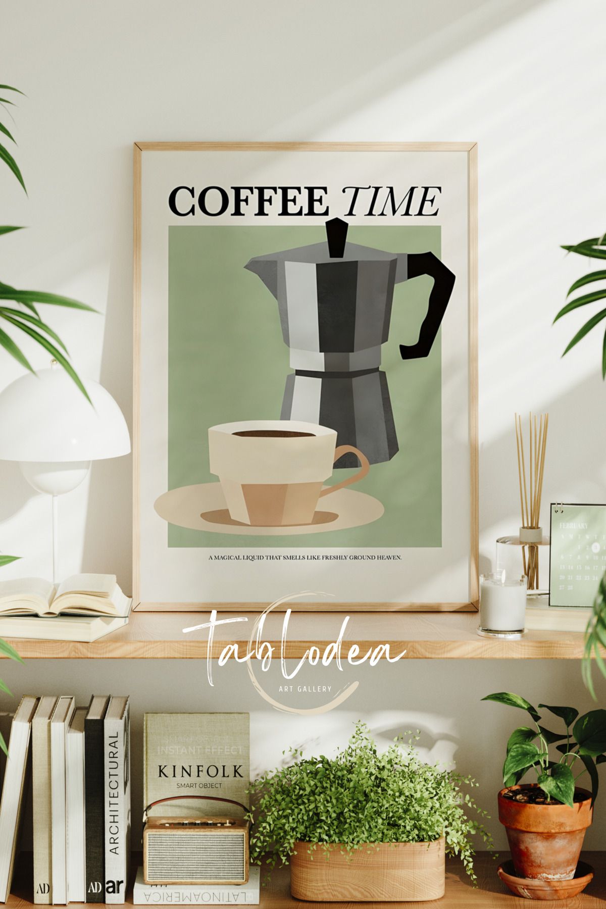 tablodea Coffee Time Kahve Köşesi Modern Çerçeveli Poster Tablo Minimalist Dekoratif Pinterest Mutfak Tablosu