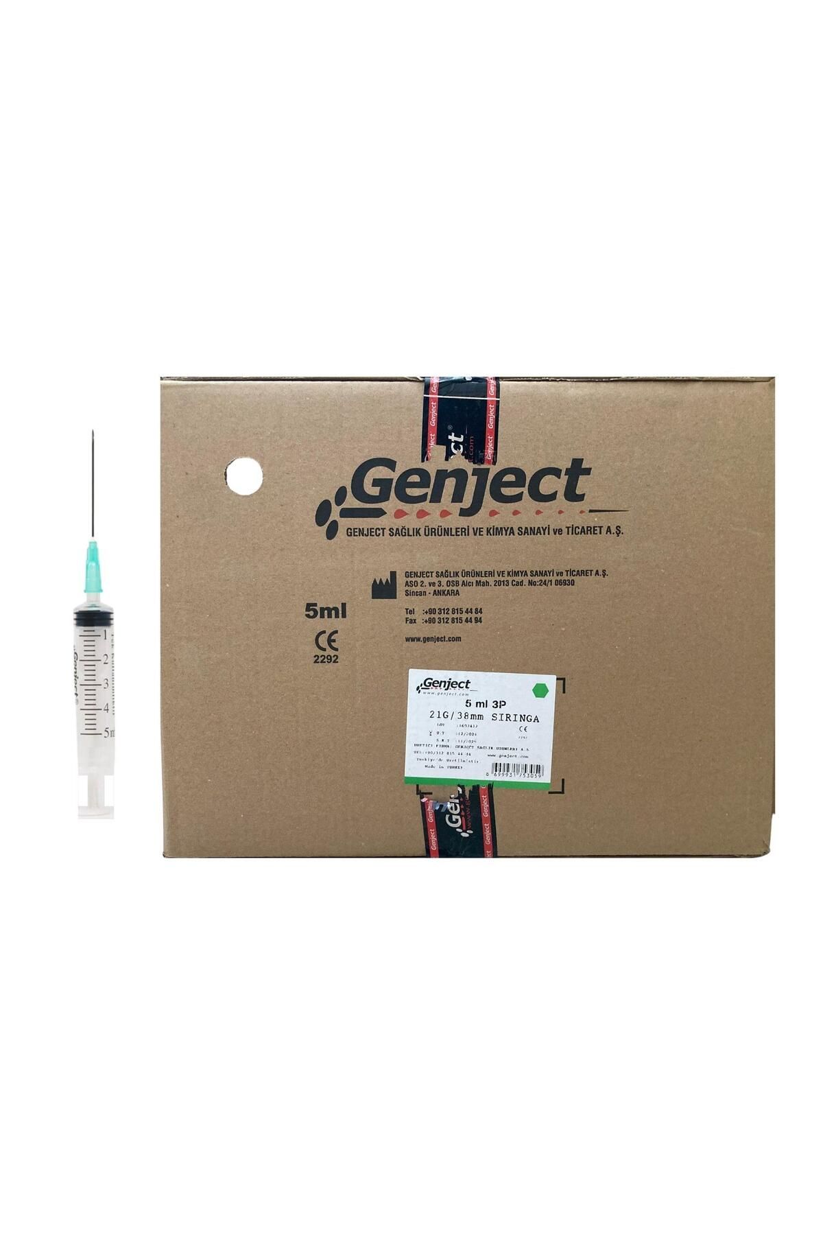 Genject - 5 ML 3PARÇA 21G 0.80X38MM ENJEKTÖR - 1000 ADET
