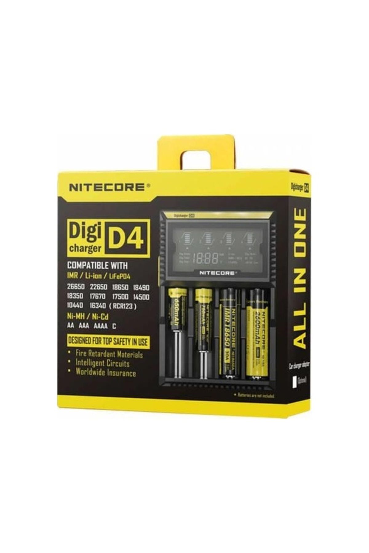 ESTİKO Nitecore Digi D4 Lcd 18650 Pil Şarj Aleti / Nitecore Li-ion Life Ni