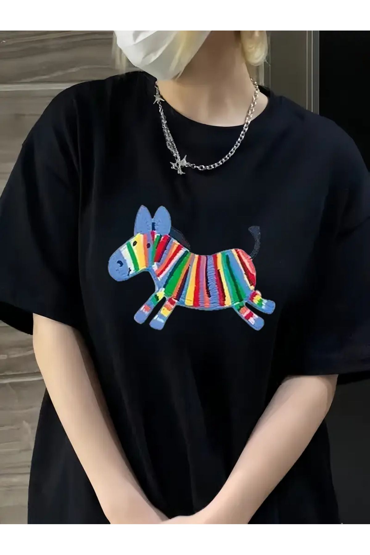 AEMİ Unisex Baskılı %100 Pamuk Oversize T-shirt