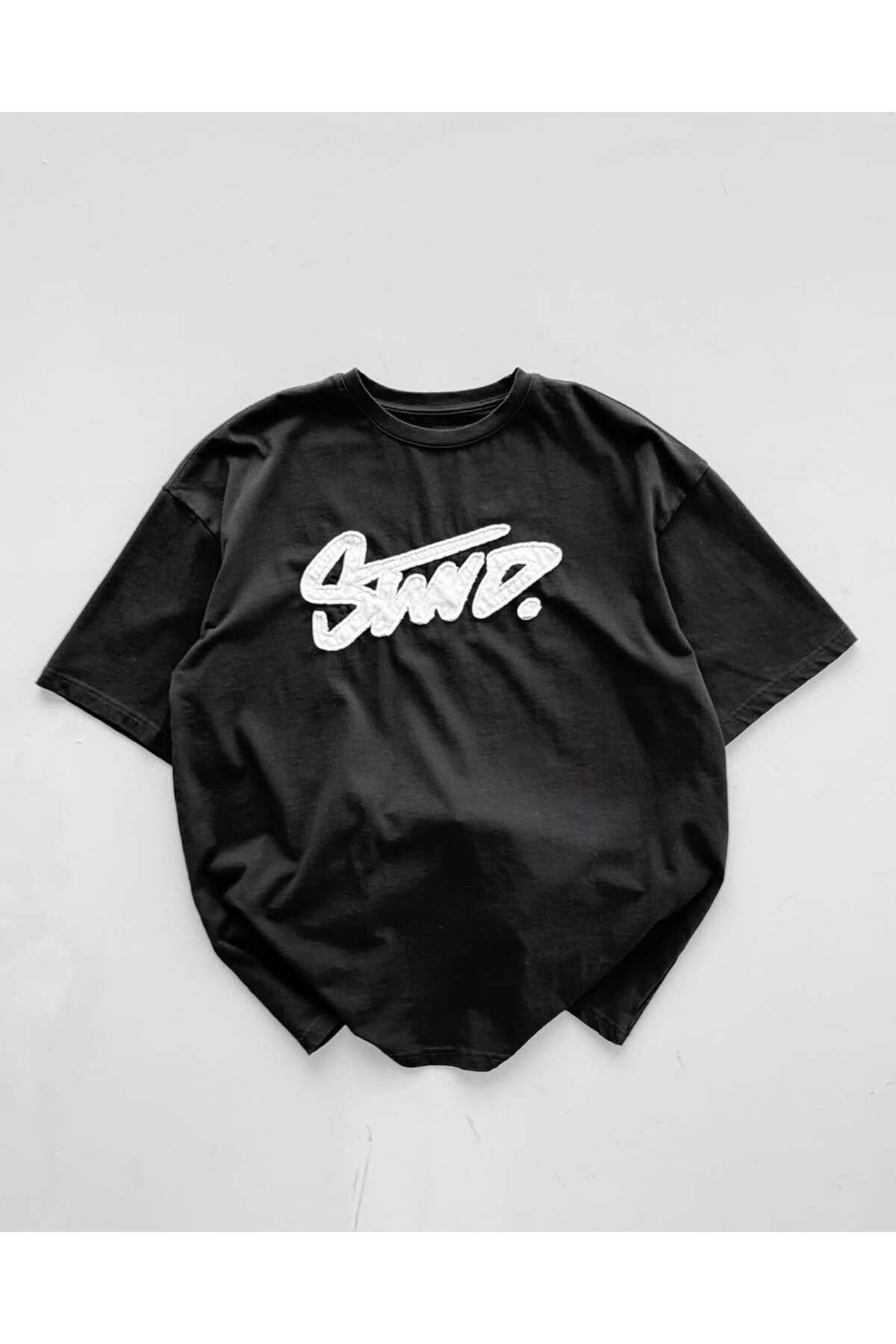 ZENİSO BUTİK STWD. BAŞLIKLI NAKIŞLI OVERSIZE UNISEX T-SHIRT
