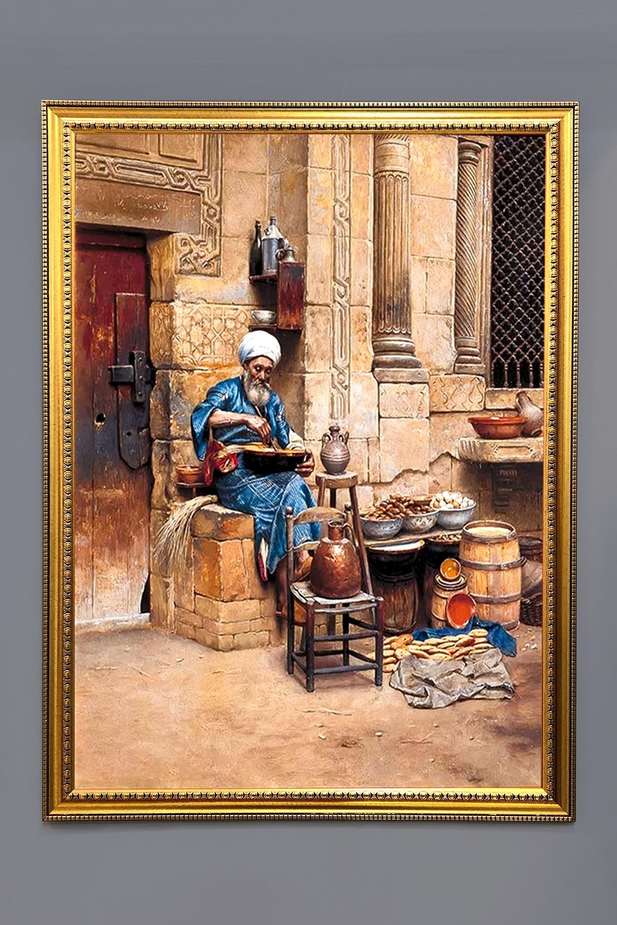 Doruklar Home Collection Dekoratif Modern Çerçeveli Oryantalist Osmanlı Desenli Duvar Tablosu 50x70 CM OSMN03