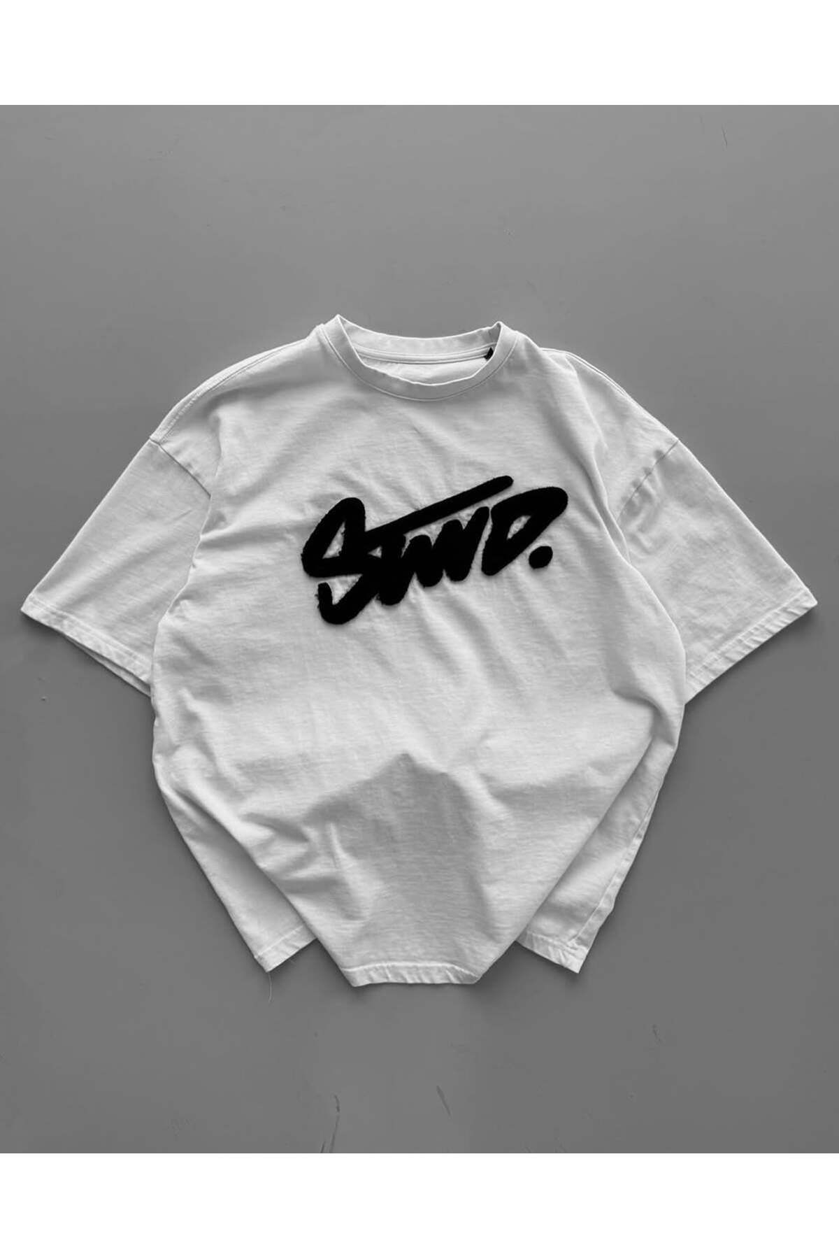 ZENİSO BUTİK STWD. BAŞLIKLI NAKIŞLI OVERSIZE UNISEX T-SHIRT