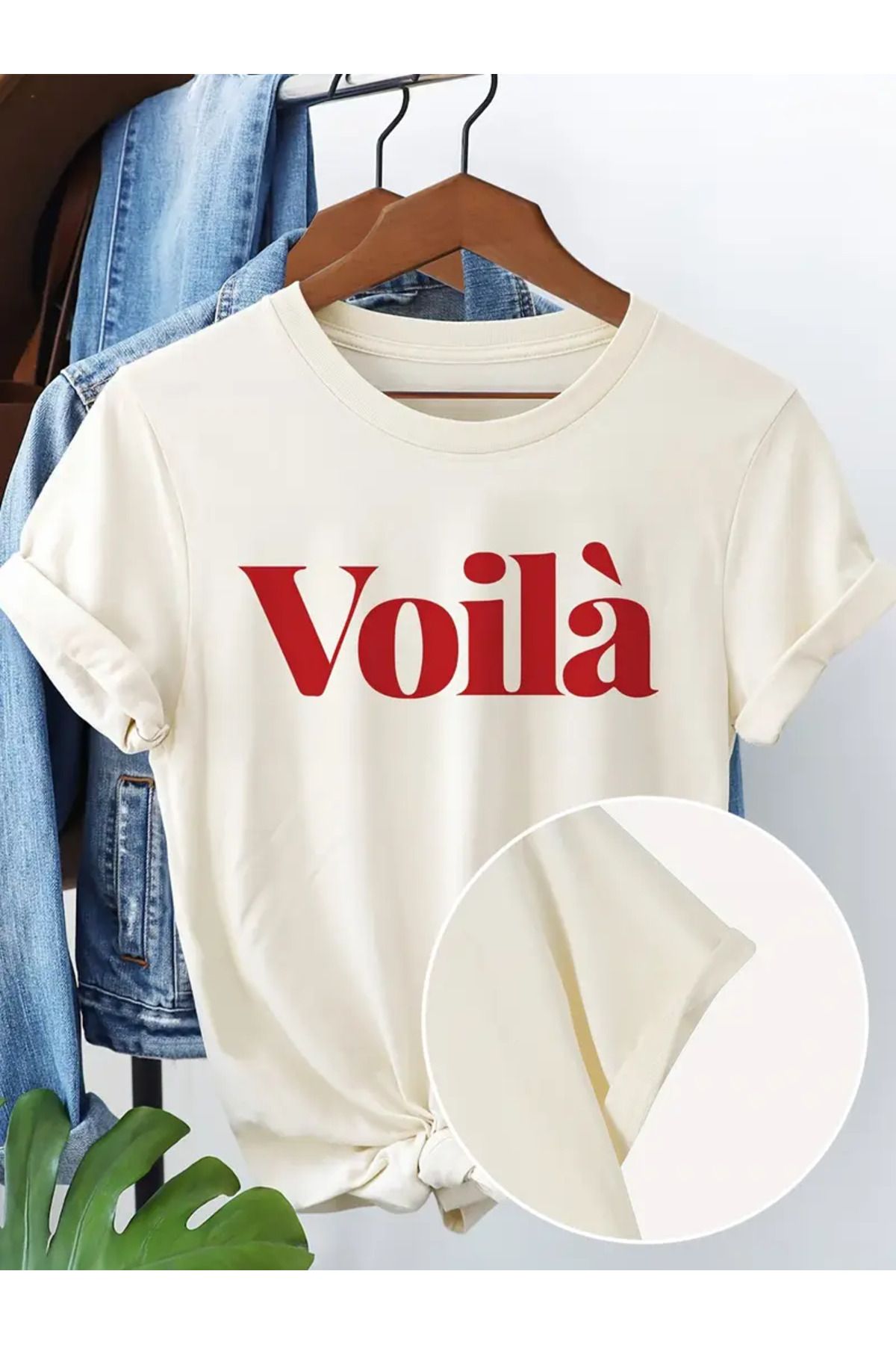 AEMİ Unisex Voila Baskılı %100 Pamuk Oversize T-shirt