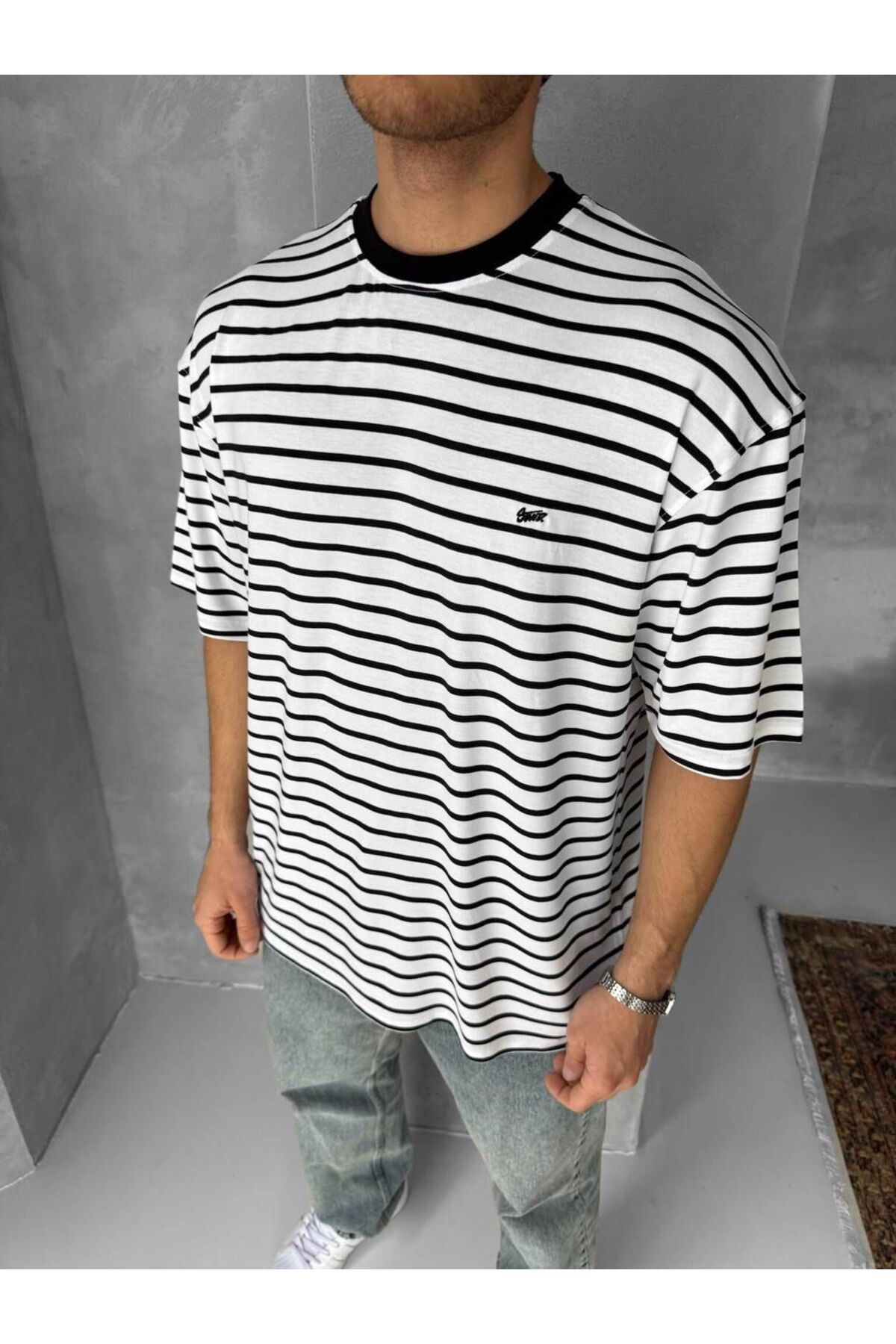 SENTİNEL WEAR PREMİUM ÇİZGİLİ OVERSIZE T-SHIRT