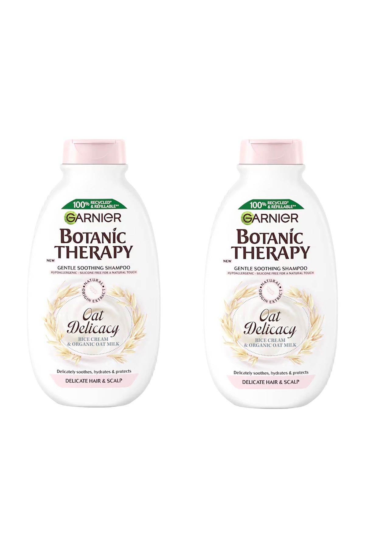 Garnier Șampon Botanic Therapy Cu Cremă De Orez Și Lapte De Ovăz Organic, 250 Ml X 2 Buc. Unisex - One Size