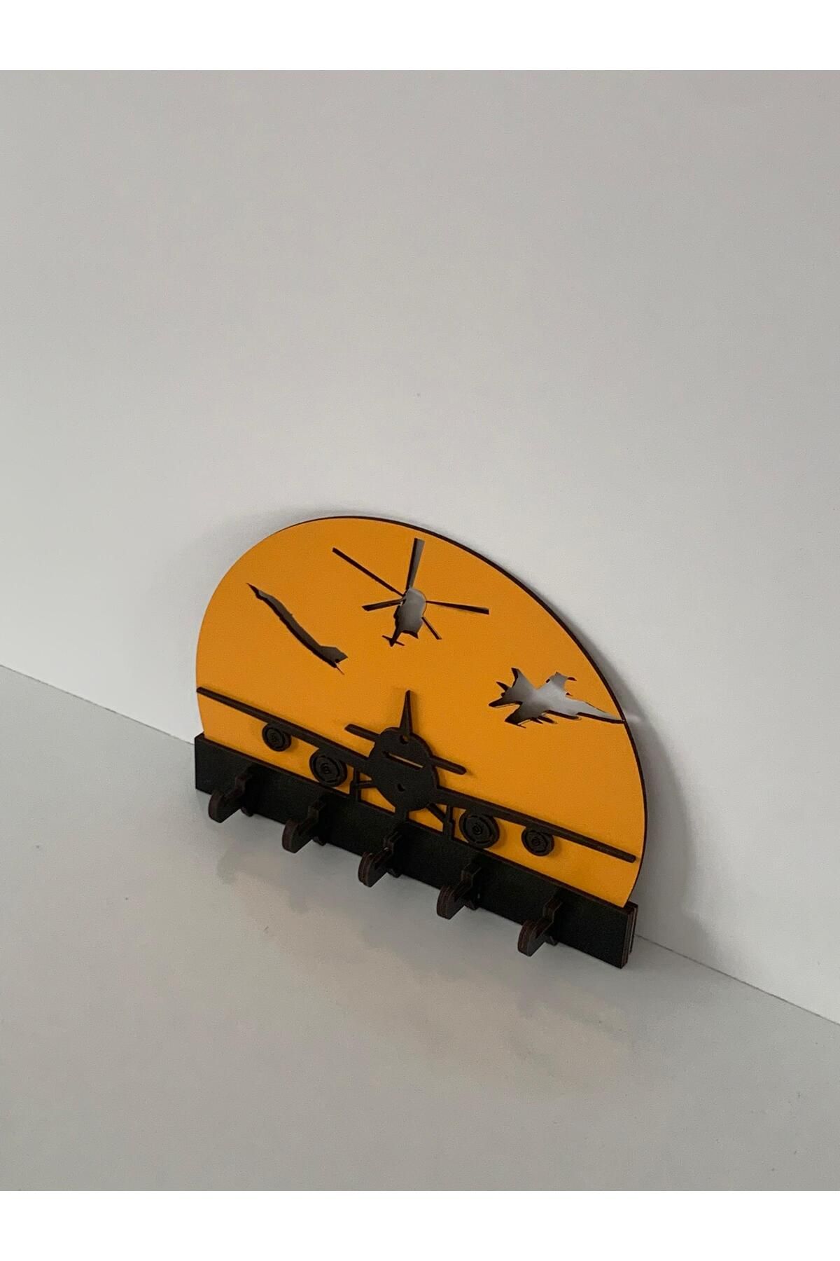 6. Pro Gün Batımı Uçak ve Helikopter Manzaralı Anahtar Askısı