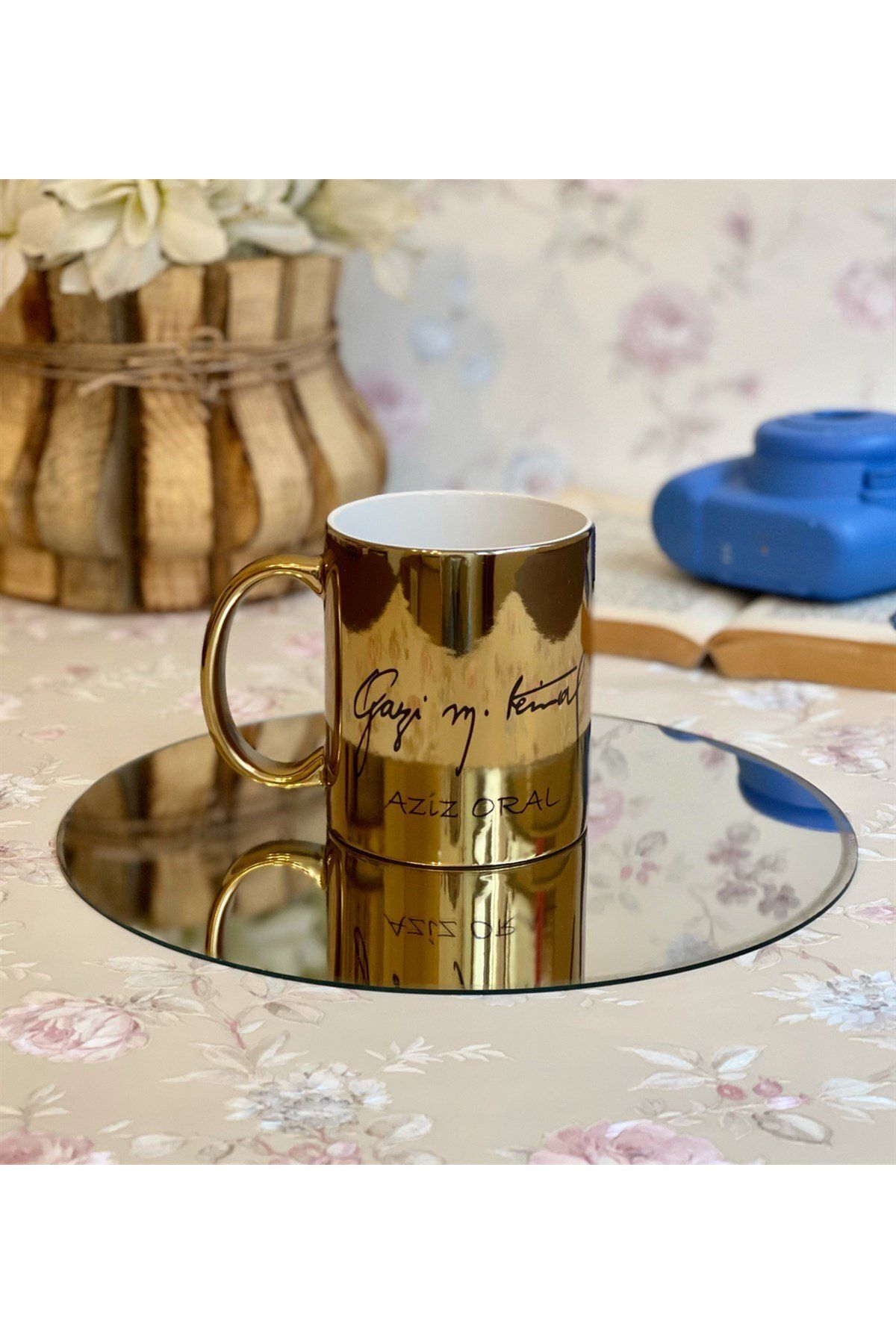 Gift Moda Kişiye Özel Gazi M.Kemal İmzalı Gold Kupa