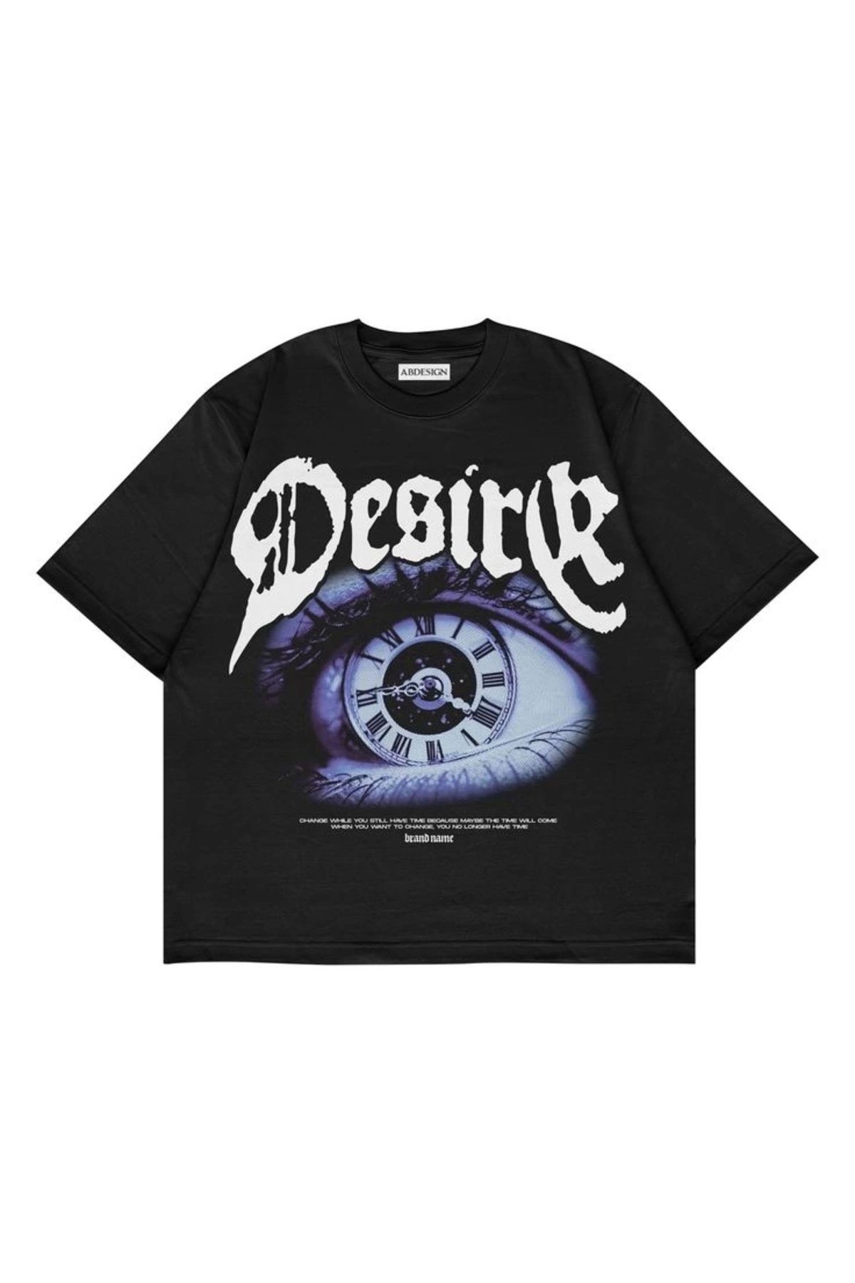 Violon Desire Eye Baskılı Siyah Renk Oversize T-Shirt