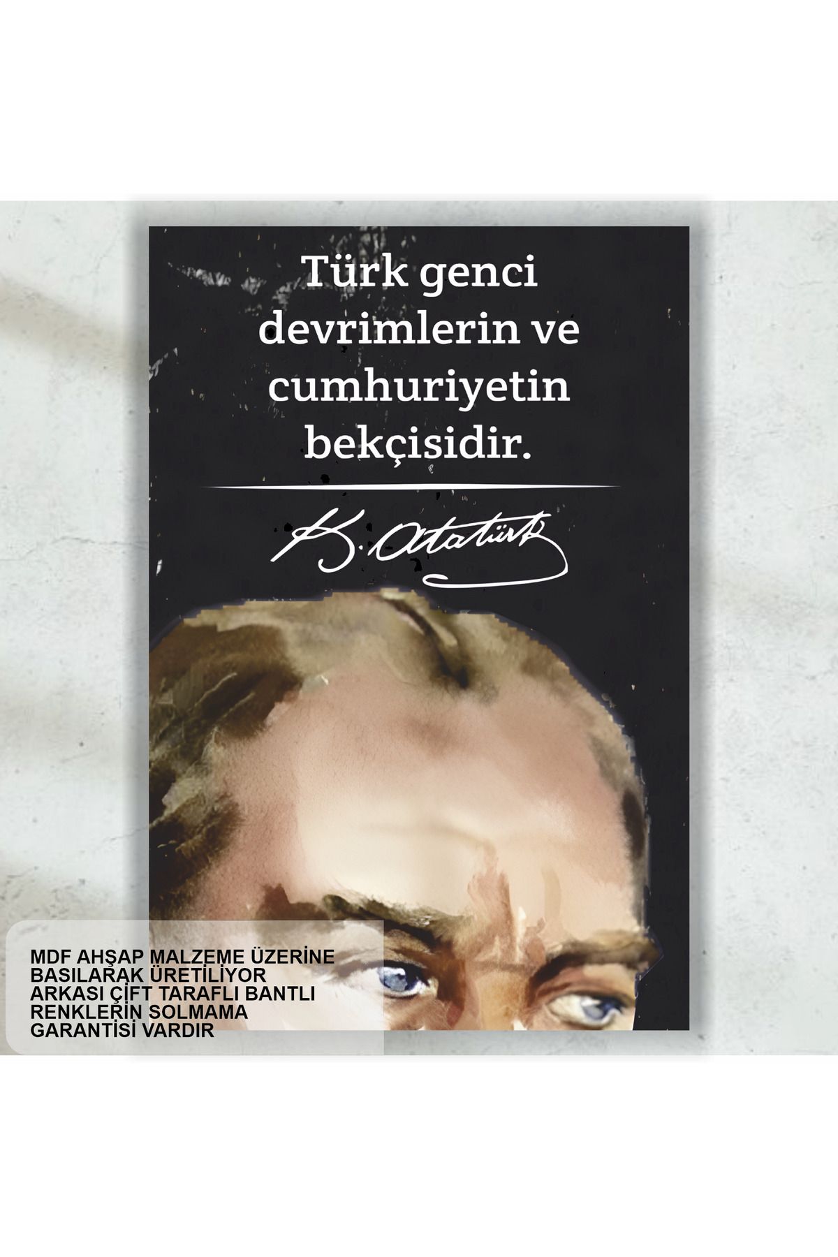Hayat Poster Atatürk sözleri Türk genci mdf tablo retro ahşap poster