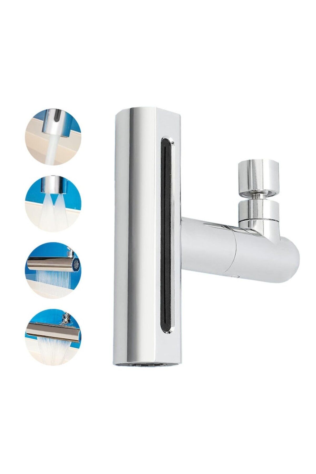 NEXTLY Adaptor Robinet Universal Nextly, Pentru Baie/bucatarie, 4 Moduri De Jet, Cap Rotativ 360° - One Size