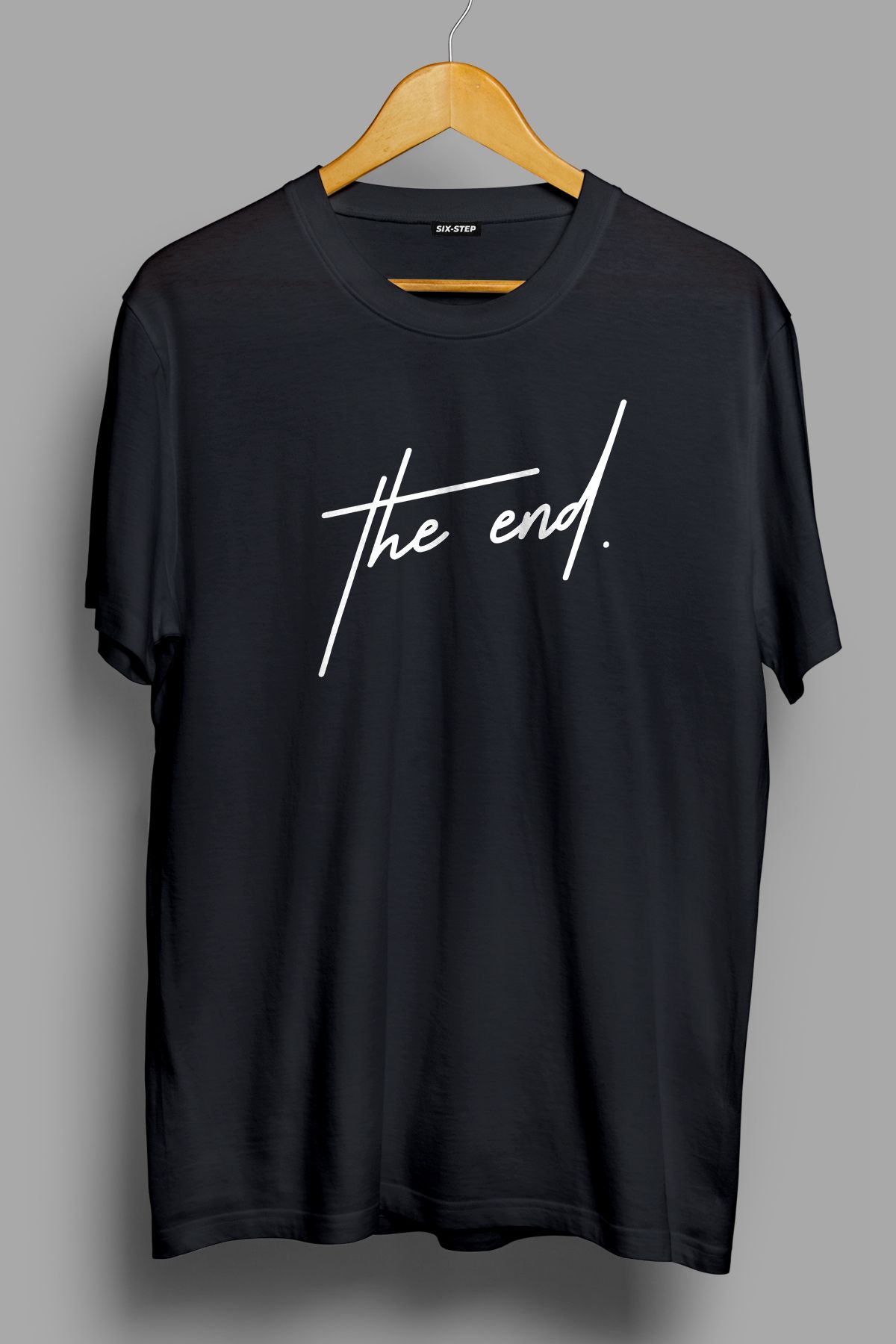 Six Step The End - Üniseks Oversize Transfer Baskılı T-Shirt