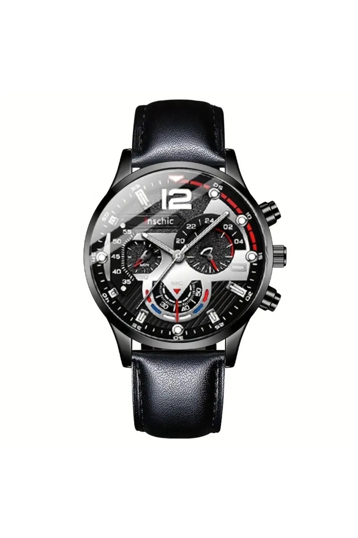 Feron accessories Erkek Kol Saati - Deri Kayışlı Analog Spor Saat E-0217