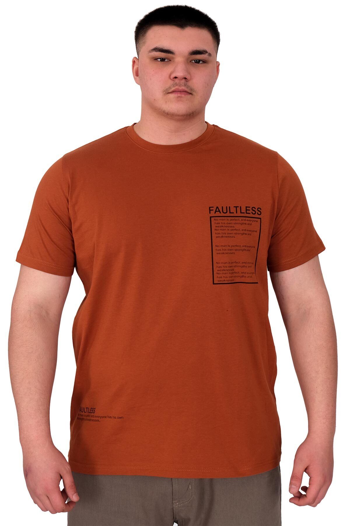 ModeXL Mode XL Büyük Beden Erkek T-Shirt Bisiklet Yaka Gallery Dept U25003 Siyah