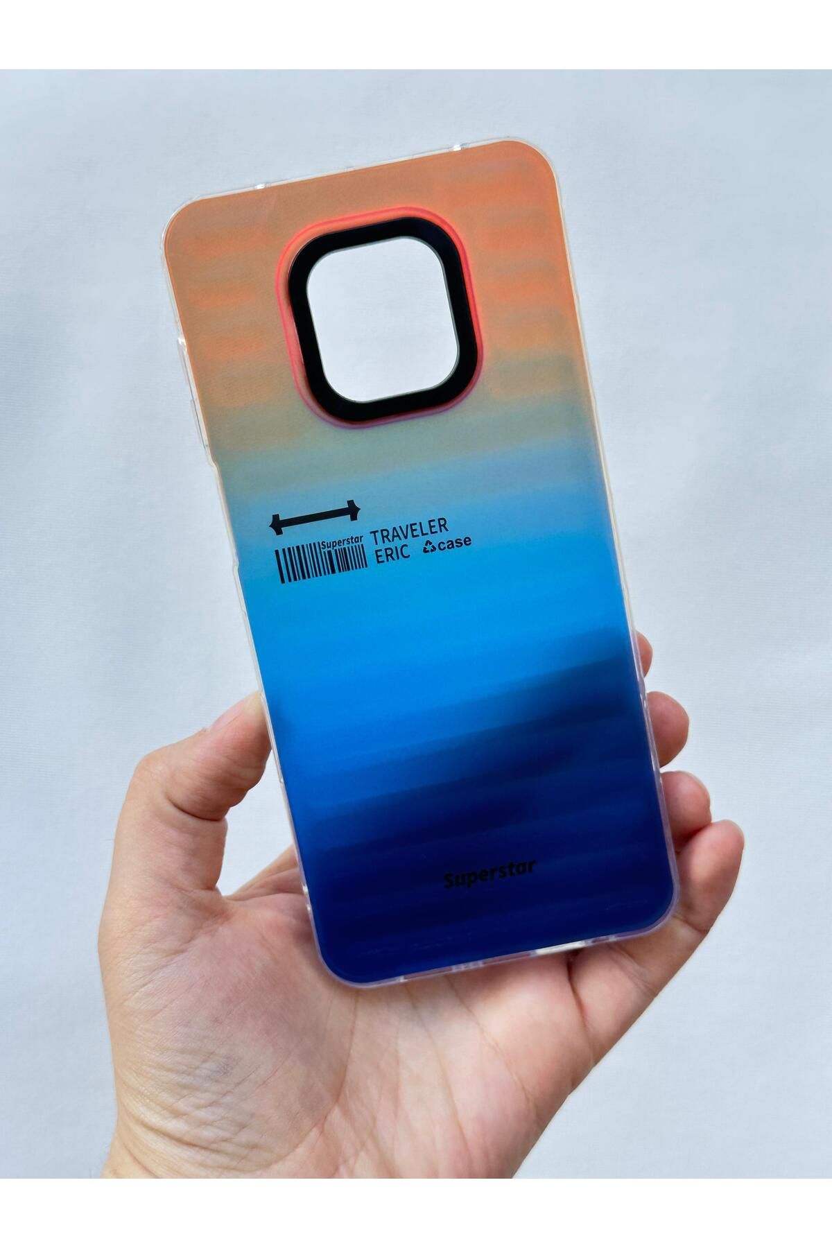 Vip Case RM NOTE 9 PRO Hologramlı Renk Değiştiren Kamera Çıkıntılı Trend Marka Tasarım Label Kılıf