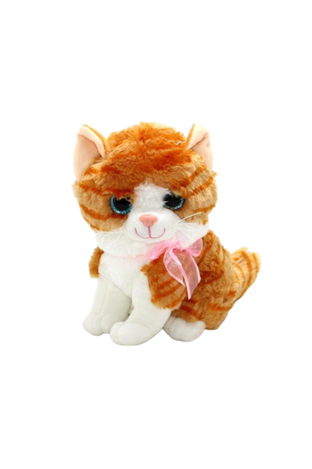 osman kızılkaya KZL Sesli Peluş Kedi 25 cm 76189 Beyaz Kahve Siyah