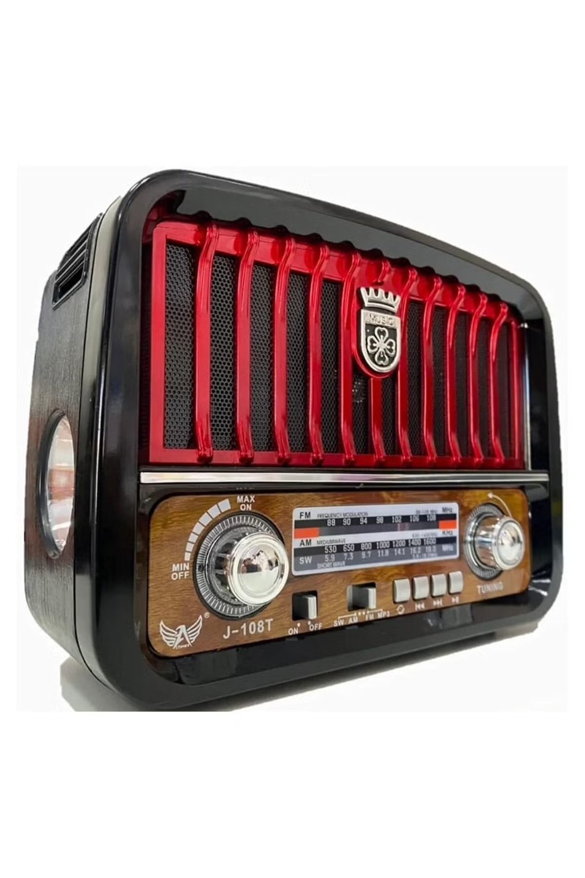 Denx-راديو محمول 3 قنوات FM - AM بلوتوث AUX TF بطاقة USB فلاشة مزودة ببطارية قابلة لإعادة الشحن DX2450 1