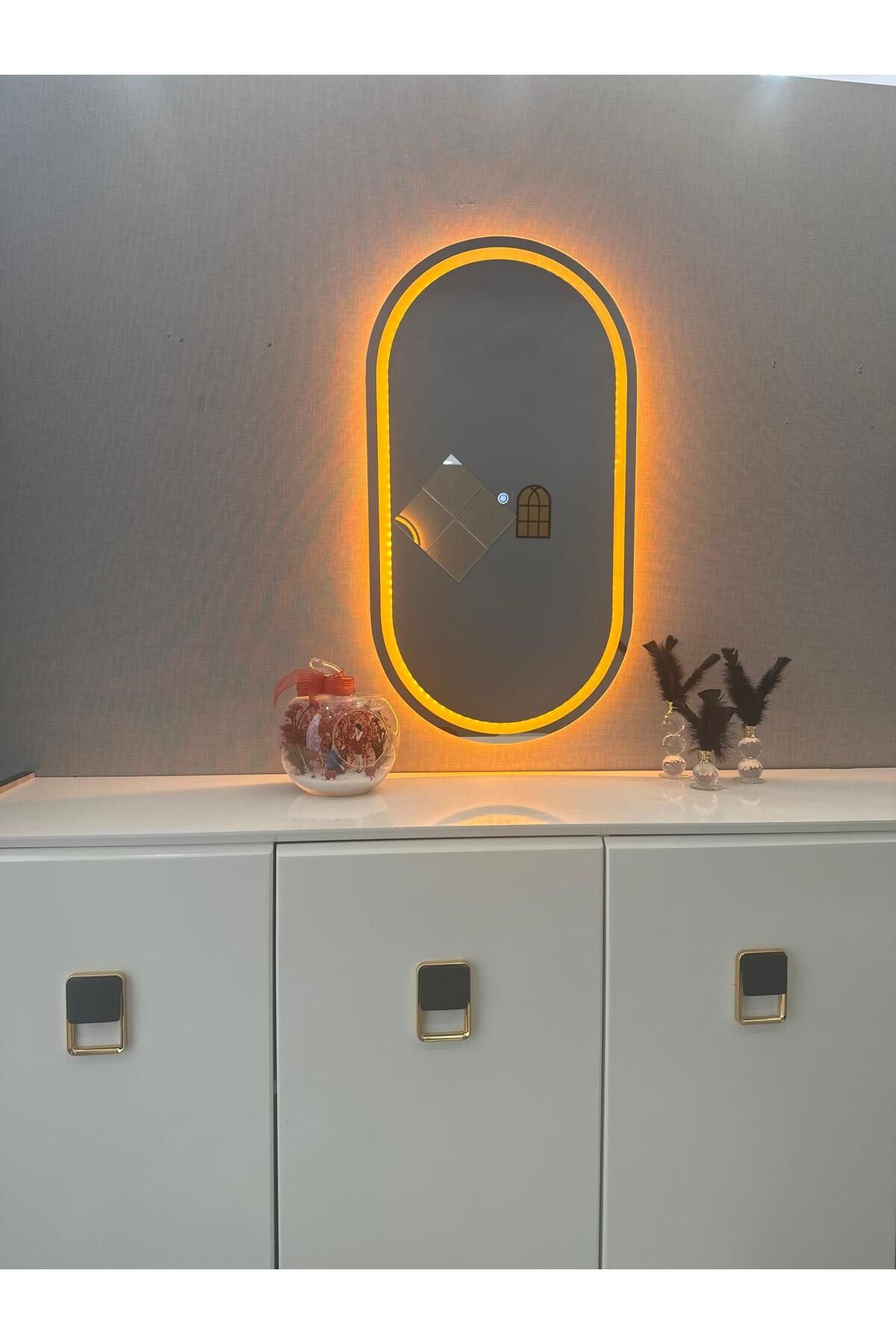 A S T HOME Oval Dokunmatik Led Işıklı Duvar Aynası