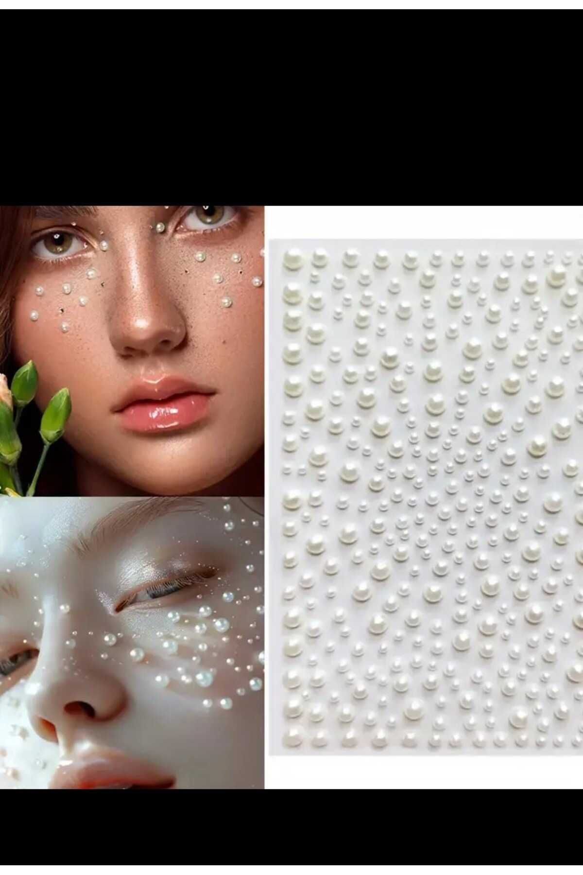 EMKSHOP İncili Yüz ve Vücut Stickeri 3D Nail Art Face Saç Tırnak İncisi Kendinden Yapışkanlı