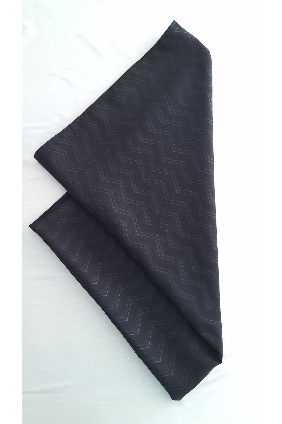 Lavena scarfs Bambu Jakar Zikzak Desen Şal - Siyah