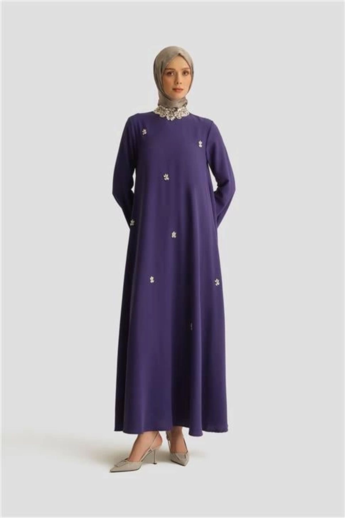 aradimtaradim Armine Trend Elbise 25YT905 Morcivert