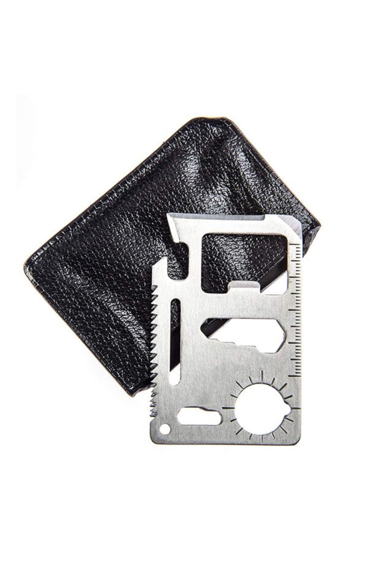 zola Card De Supravietuire, Multifunctional, Metalic, Cu Husa Pentru Depozitare, Neagra - One Size