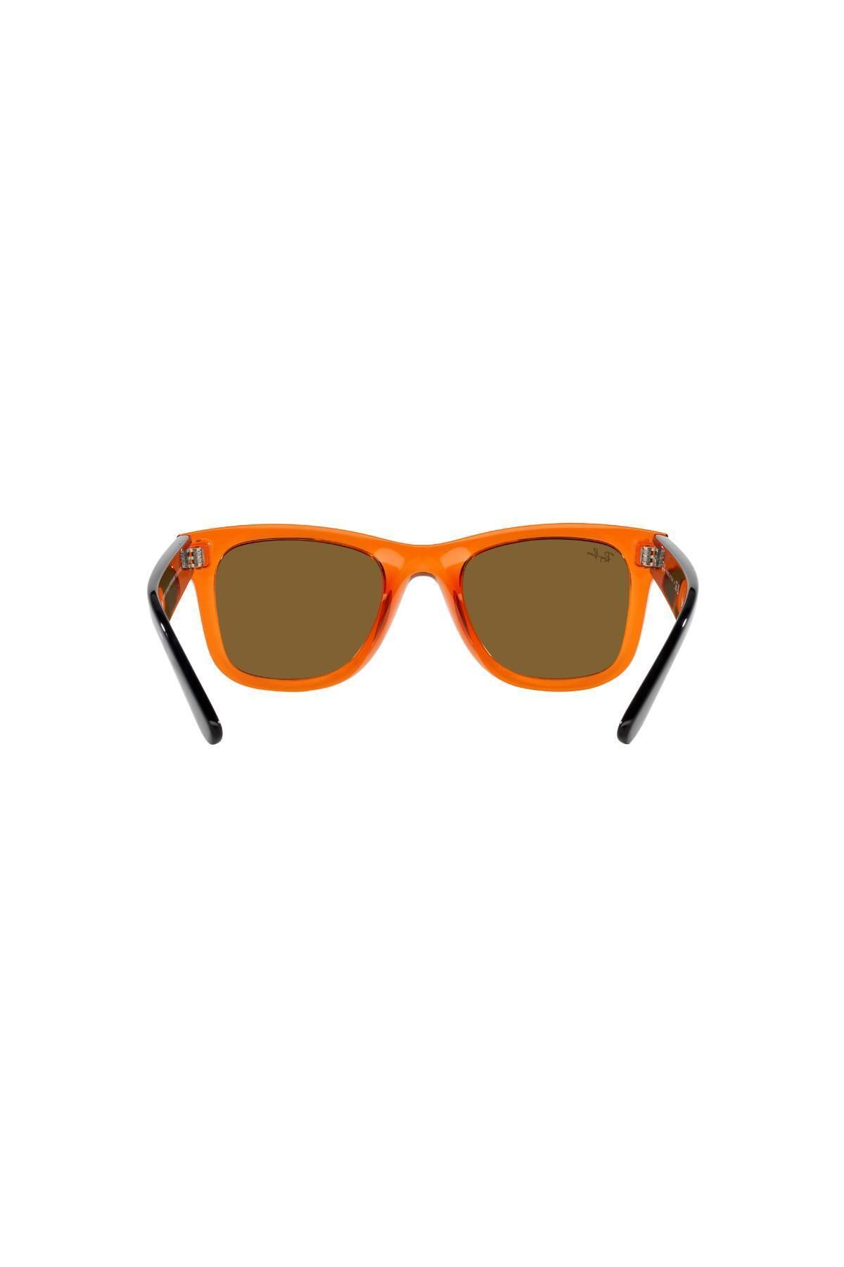 Ray-Ban-نظارة شمسية راي بان للجنسين - مربعة واي فيرير - Rb R0502s - مقاس العدسة: 50 مم - برتقالي شفاف 8