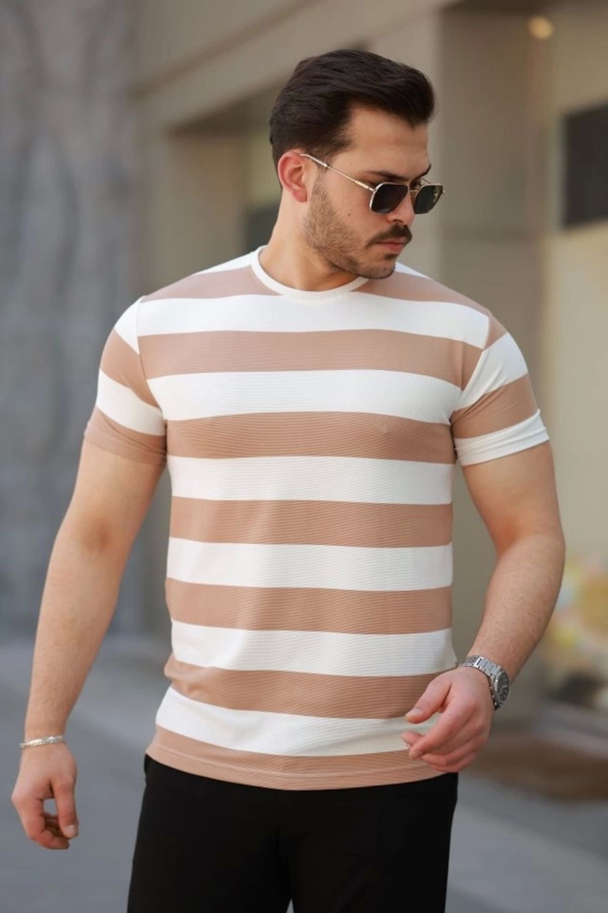 Kaplan Erkek çift Renk Pamuklu örme Kumaş Kısa Kollu T-shirt