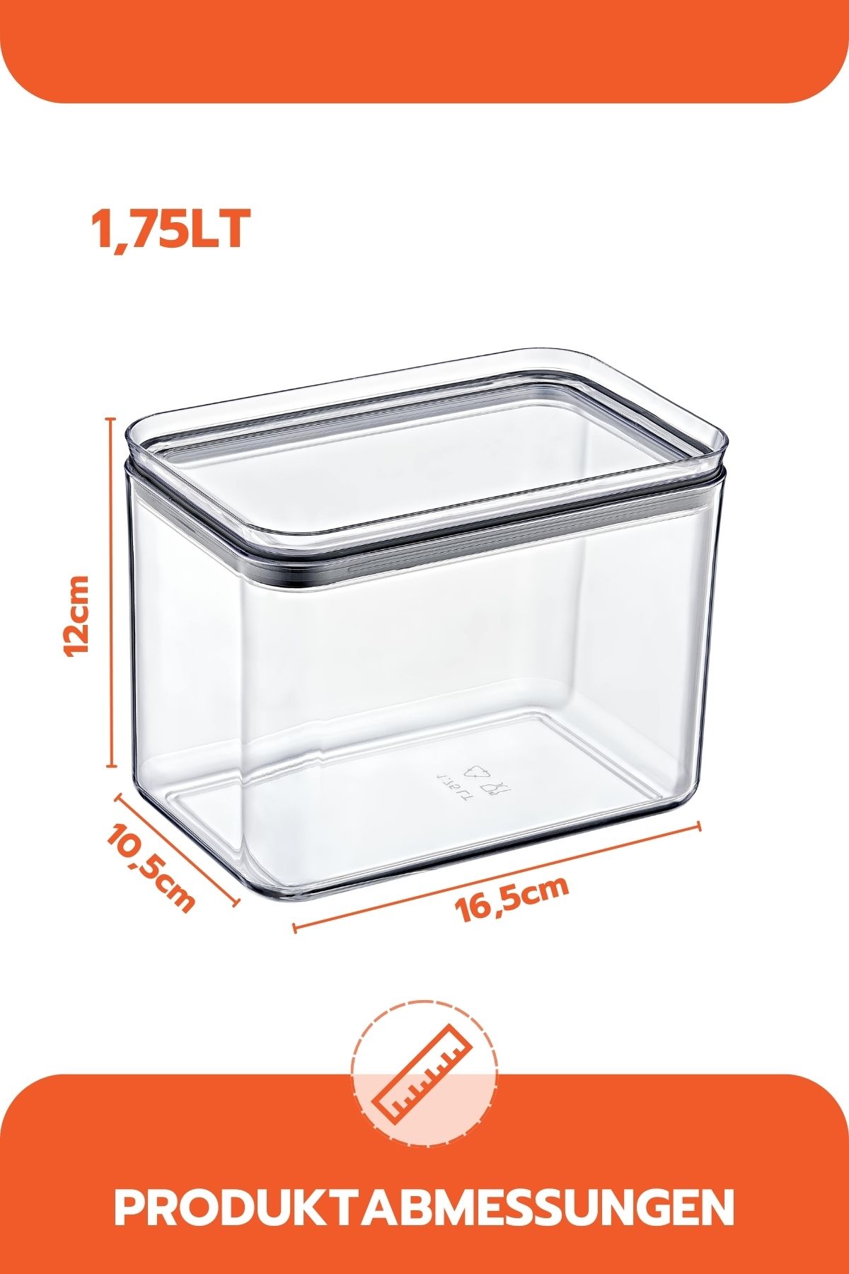 Ginza Maison-1.75 Lt Rectangular Storage Container With Lid 3 Pieces 5