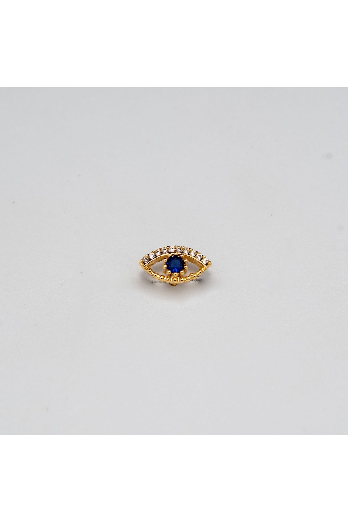 Piercing by Sever GÖZ BEBEĞİ LACİVERT NAZAR ÇELİK PIERCING… ALTIN RENKLİ ve ŞEFFAF TAŞLI (TARGUS HELIX CONCH FLAT)
