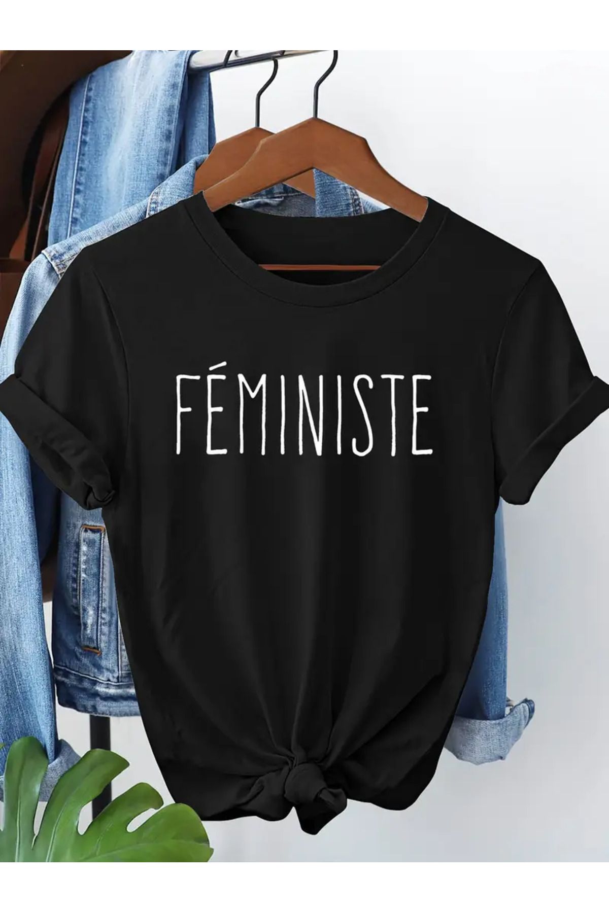 AEMİ Unisex Feminist Baskılı %100 Pamuk Oversize T-shirt
