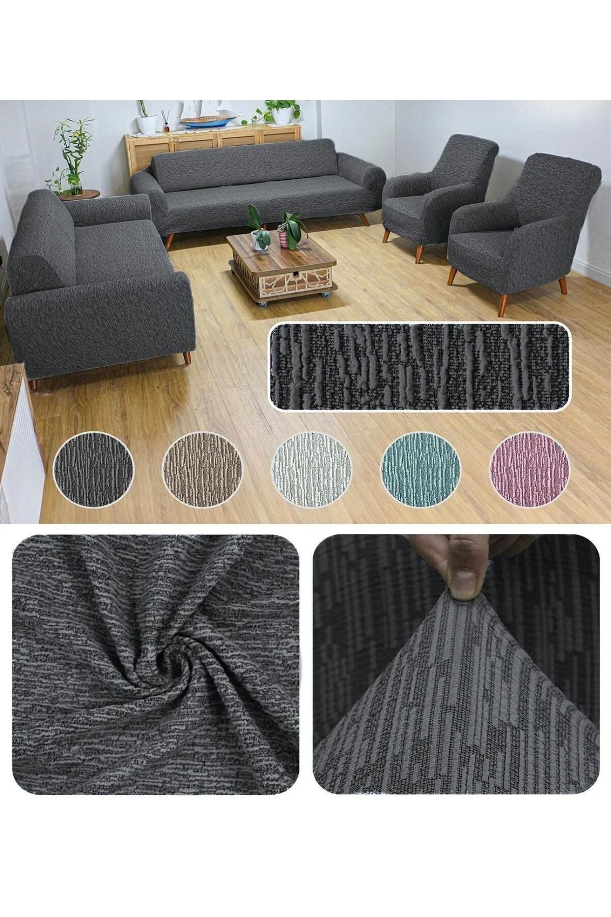 Home Geçirmeli Koltuk Örtü Seti 3+3+3