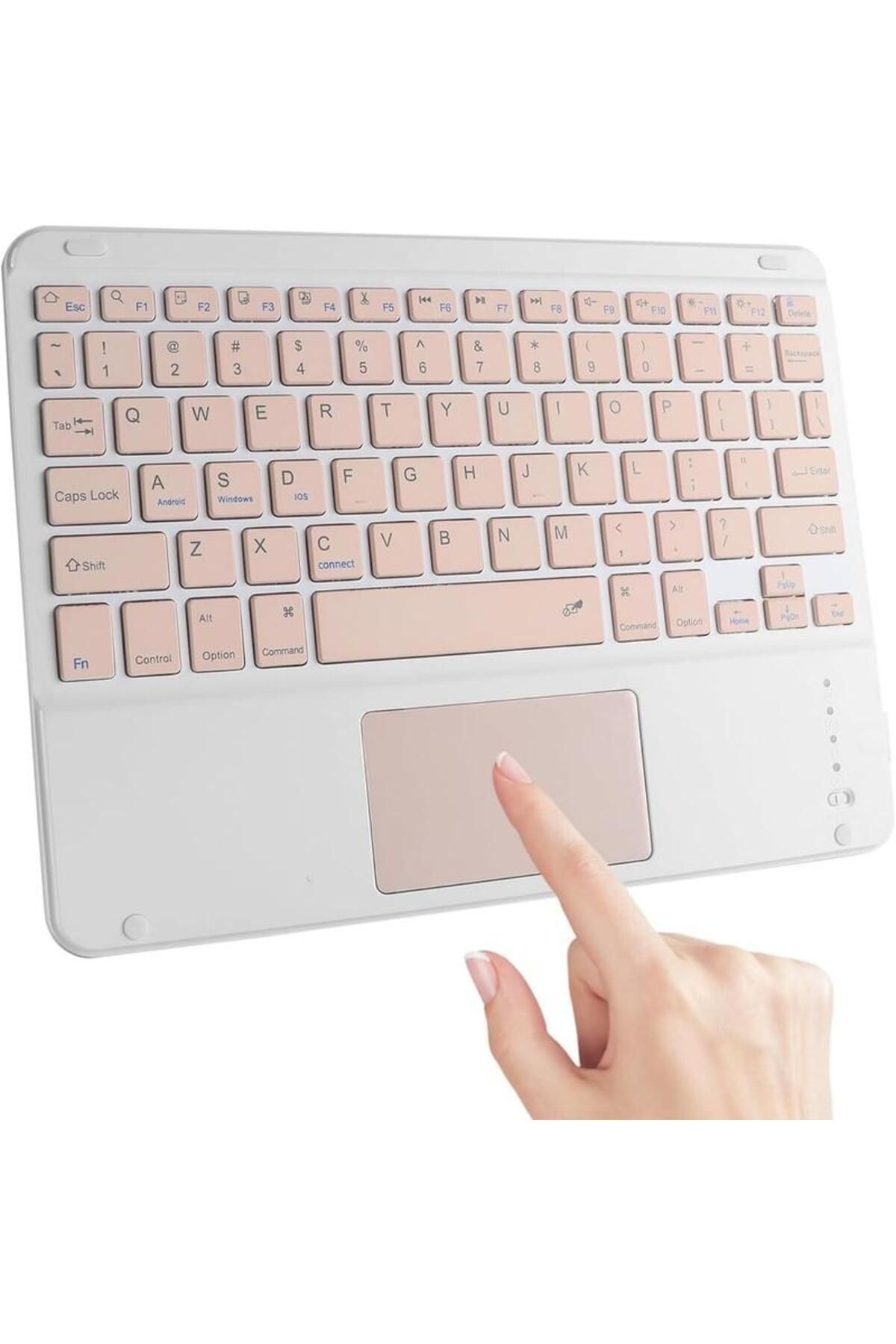 Alstrap Bluetooth Kablosuz Klavye | Touchpadli, Tüm Tablet ve Telefon Uyumlu, iOS Android Windows Destekli