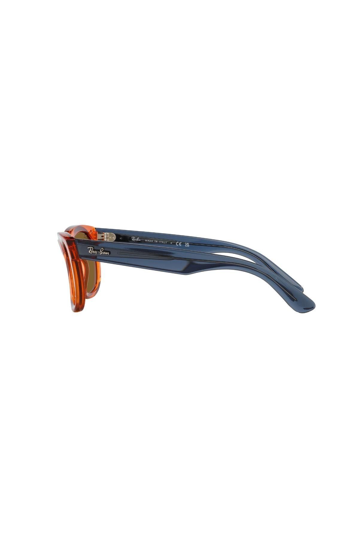 Ray-Ban-نظارة شمسية راي بان للجنسين - مربعة واي فيرير - Rb R0502s - مقاس العدسة: 50 مم - برتقالي شفاف 5
